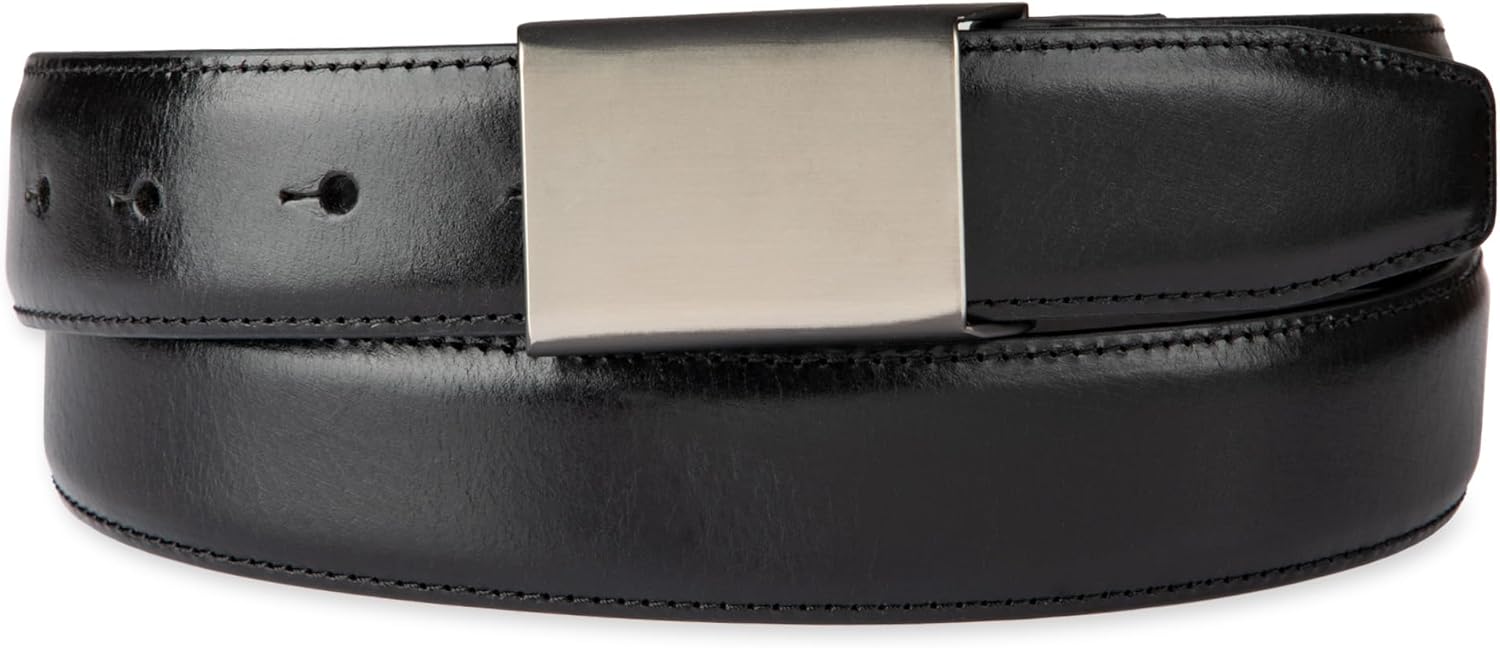 Haggar mens Sleek Plaque Buckle Dress Belt - Image 2