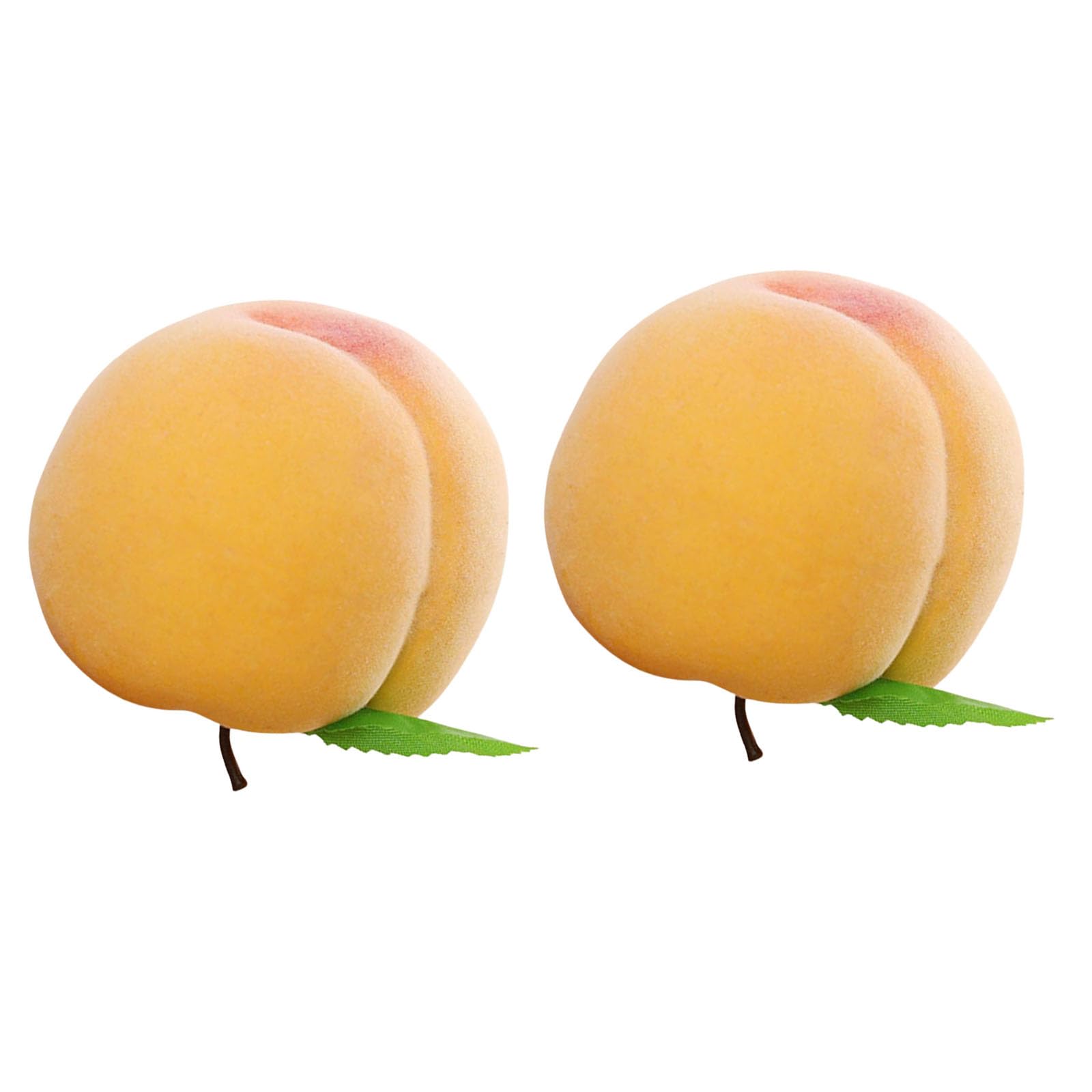 Msioytog 2pcs Artificial Peach Fruit Realistic Faux Fruits Peaches for Home Kitchen Table Decoration and Photography Home Decoration