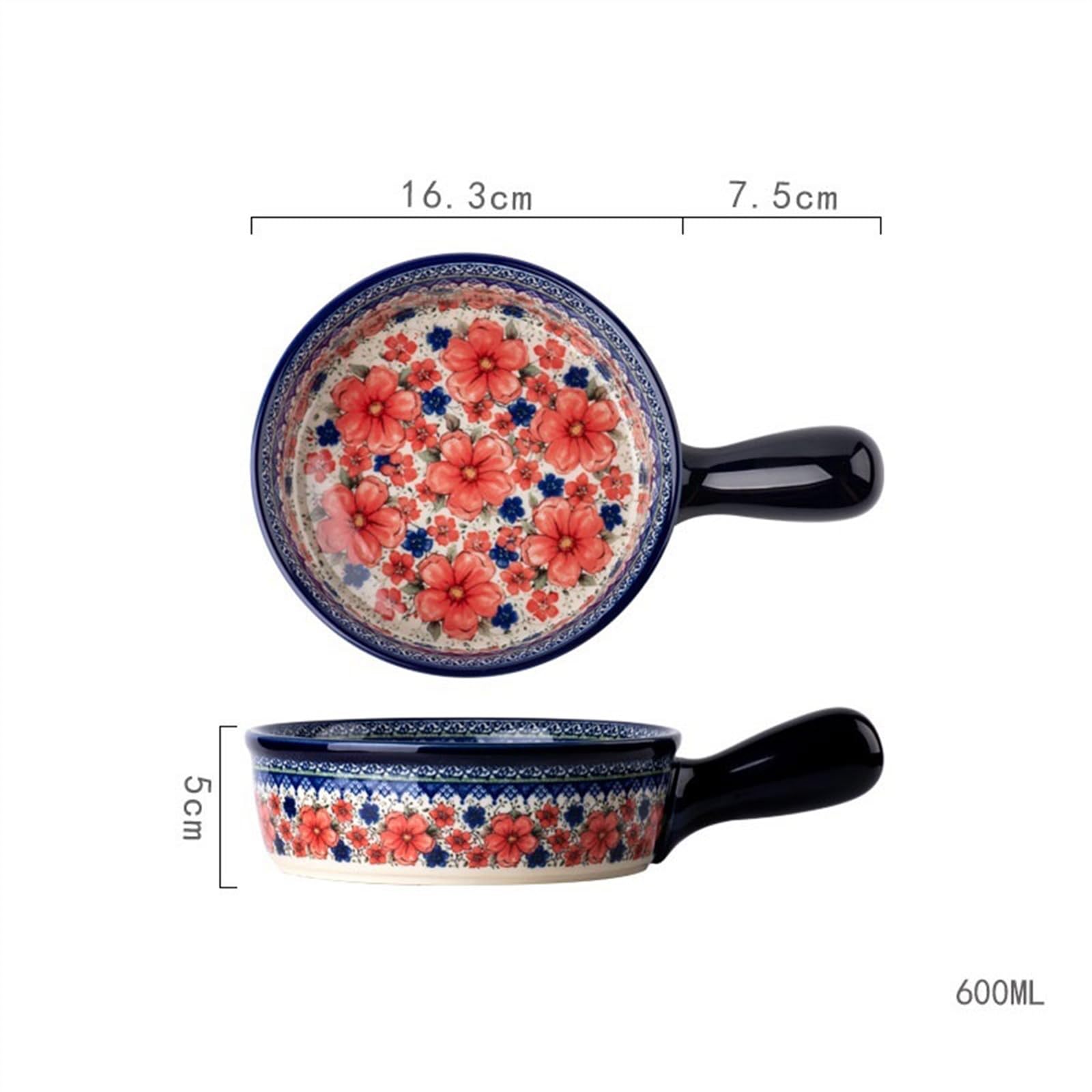 Forma do lasagne miska z większym i głębszym uchwytem, naczynia ceramiczne w stylu vintage, miska do sałaty do domu, odporne na wysokie temperatury naczynie do zapiekanek, możliwość układania w stos