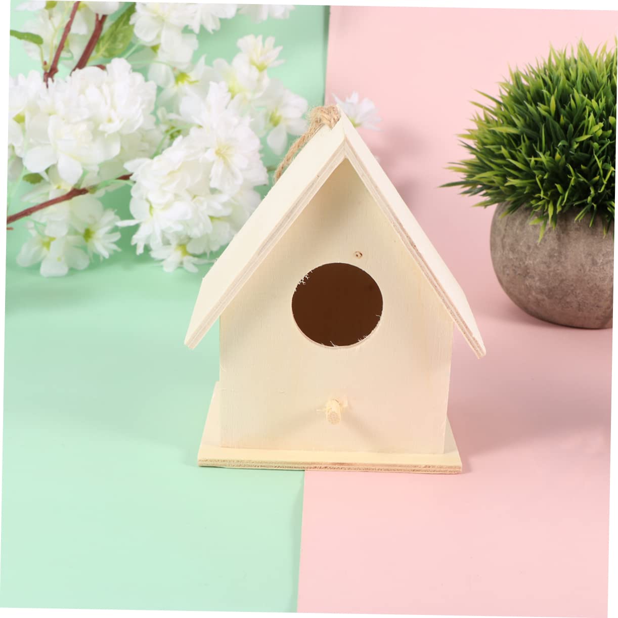 SEWACC 6 Stück Teiliges Diy Holzbausatz Vogelhaus Pädagogisches Bastelspielzeug für Bemalbarer Nistkasten mit Stabilem Standfuß Robuste Holzqualität als Dekoratives Desktopornament für