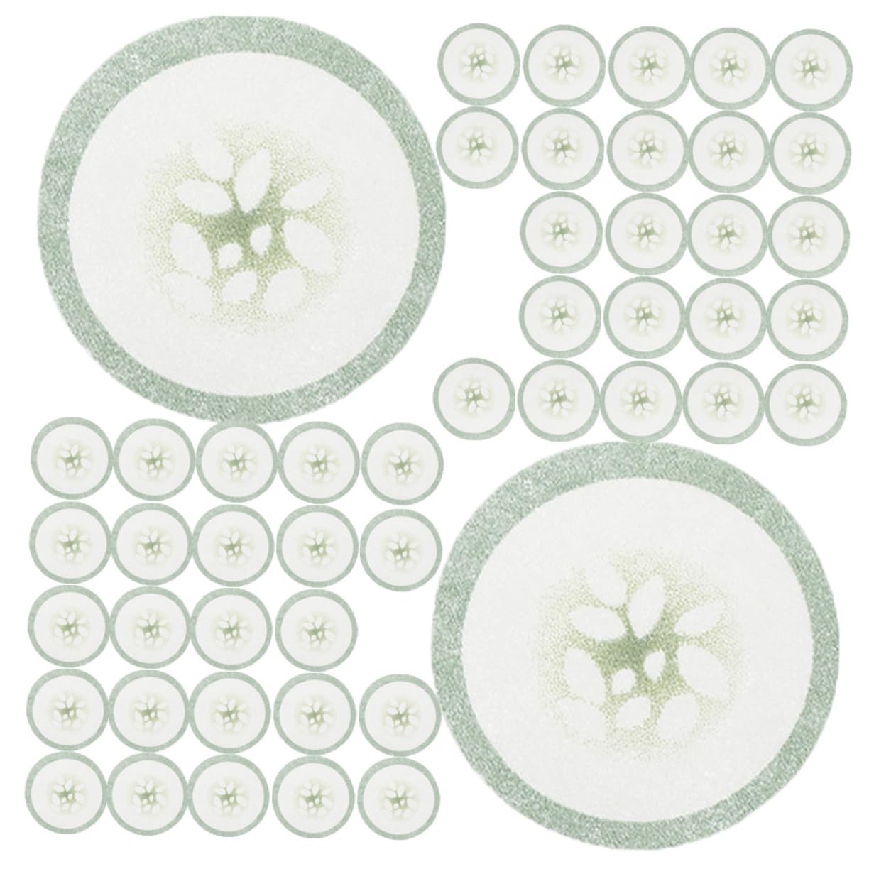 SHERCHPRY 200Pcs Cucumber Print Eye Care Pads Non Woven Fabric Eye Masks for Skincare Travel Friendly Eye Patches for Moisturizing Refreshing Tired Eyes