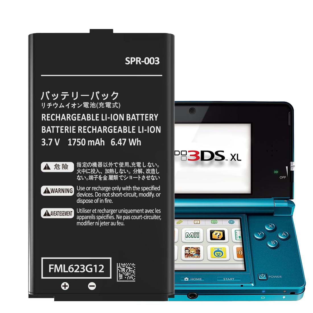 SPR-003 Replacement Battery for Nintendo 3DS XL New 3DS XL LL Game Console, [1750mAh] Li-ion 0 Cycle Internal New Upgrade Replacement Battery for Nintendo Switch Game Console SPR-003 Battery
