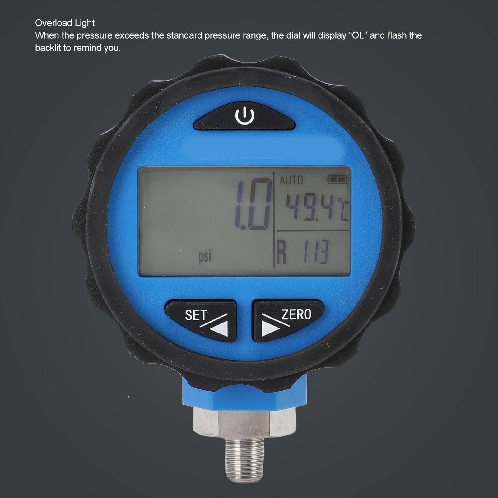 Yctze Manometri Digitali Impermeabili, da -14,5 a 500 Psi da -0,1 a 3,4 MPa Misuratore di Pressione Accurato con Display LCD con Letture Dati, Ideale per HVAC