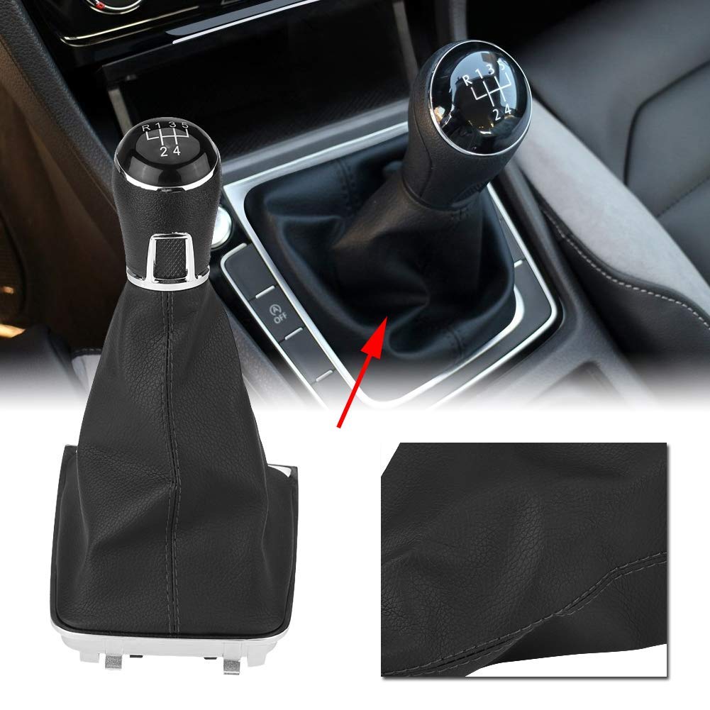 Yafa - Pomello cambio per auto a 5 marce + copertura per leva cambio per Golf 7 MK7 2013 – 2017