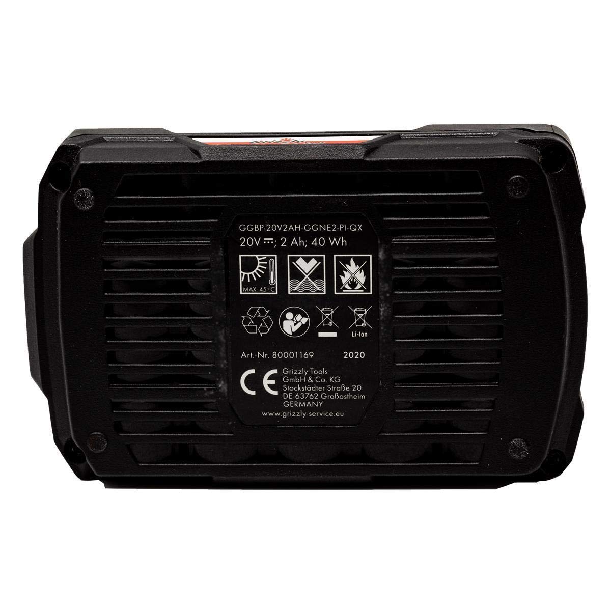 Grizzly Tools Batterie de rechange 20 V 2,0 Ah AKS 2040 T