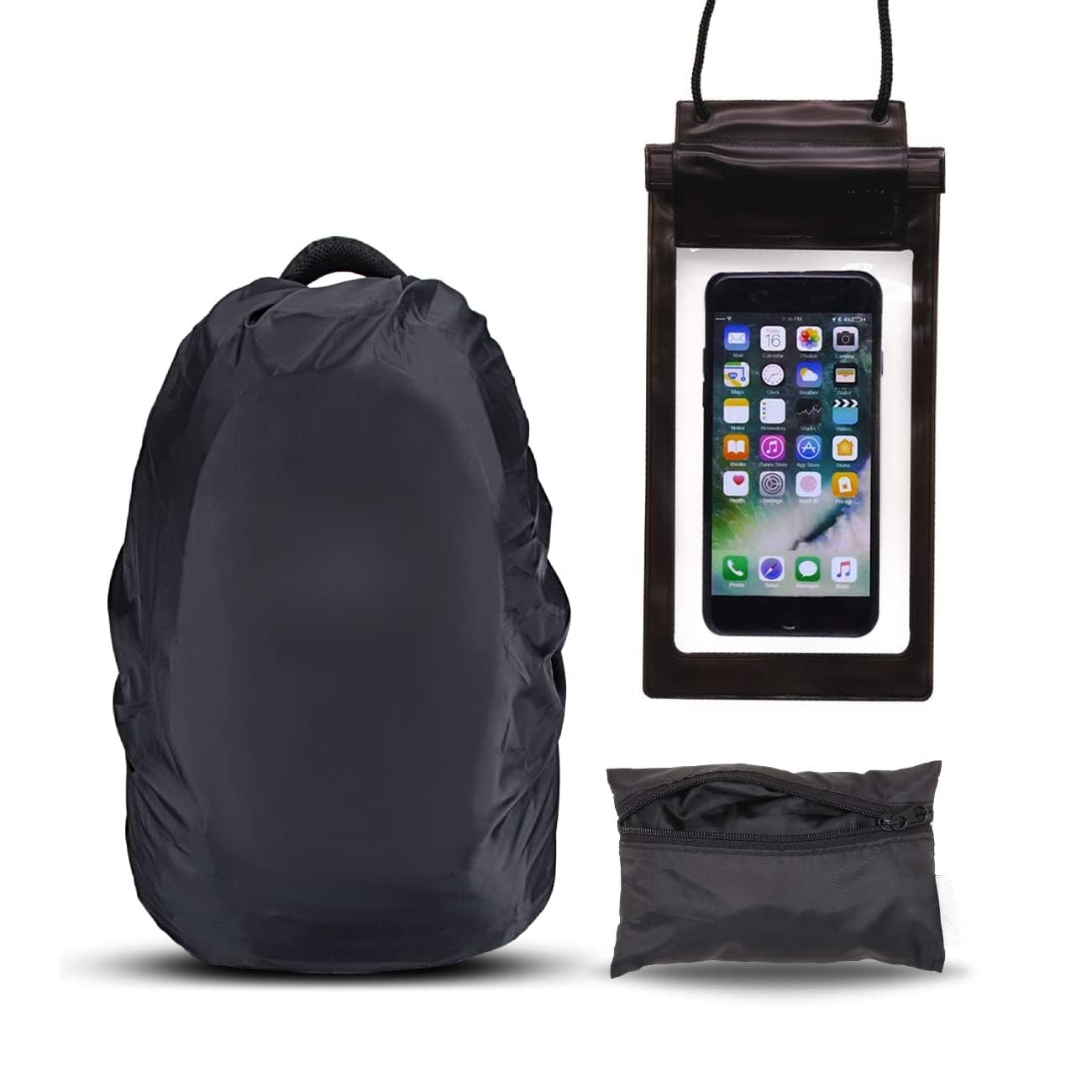 Deckline® Rain and Dust Cover with Pouch 100% Waterproof Bag Cover for Backpack with Mobile Rain Protection Cover,Laptop Bags,School/College/Office(1 Rain Cover for Bag + 1 Rain Cover for Mobile)-image-35
