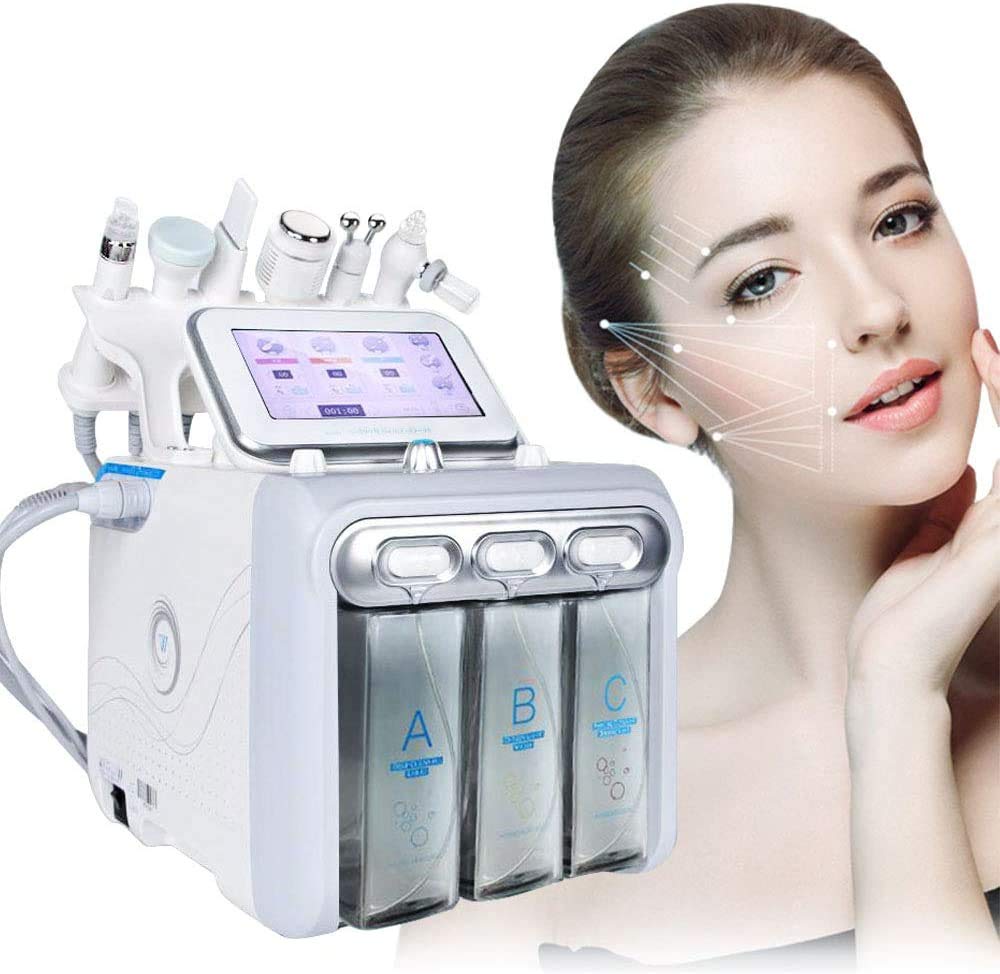 Hydrogen Oxygen Beauty Machine, 6 In 1 Hydrafacial Machine Hydro Dermabrasion Clean Facial Skin Care Professional Skin Rejuvenation Small Bubble Device