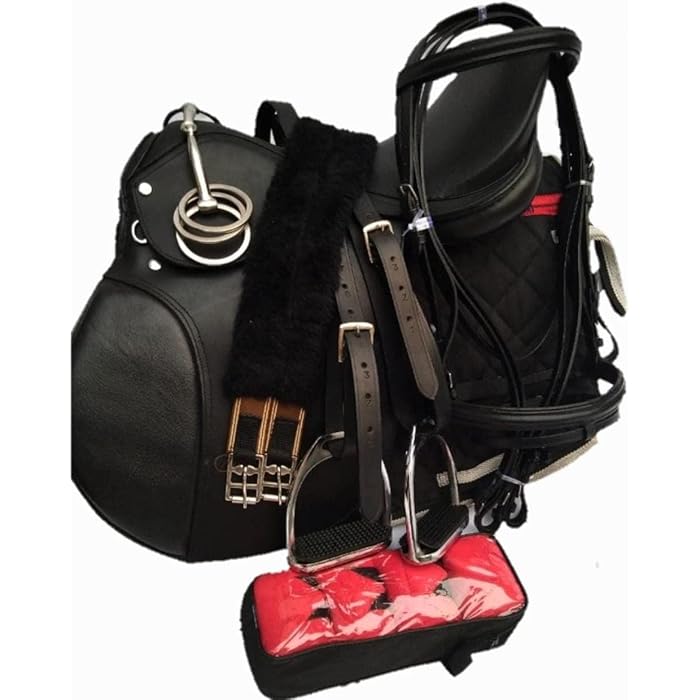 Buy Lussoro Leather English Saddle Riding Horse Saddle Starter Kit for