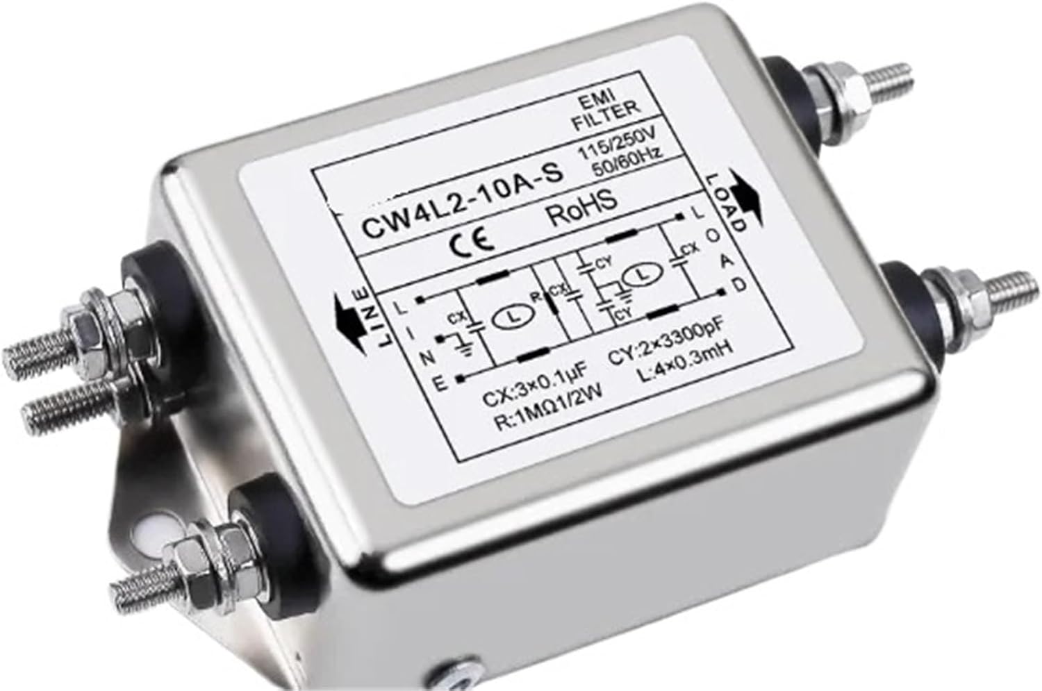 1pcs CW4L2-10A-S Anti-Interference AC 220V Power Filter EMI Circuit Audio Purifier CW4L2