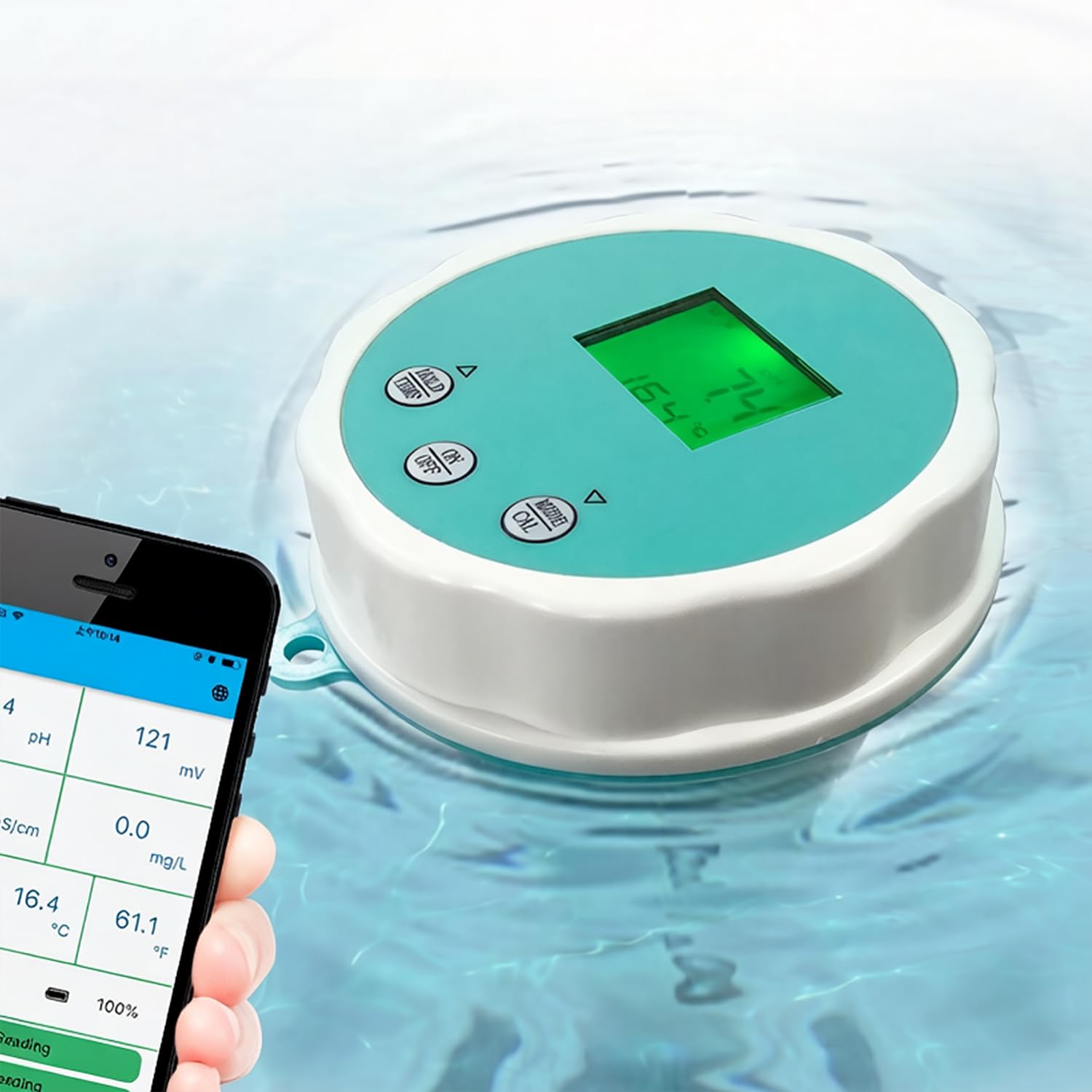 Analizador De Agua De Piscina, Medidor De Cloro Residual Y Calidad del Agua, Sonda De Precisión, Control Mediante Aplicación Y Registro De Datos, Monitor De Ph Y Cloro para Jacuzzis