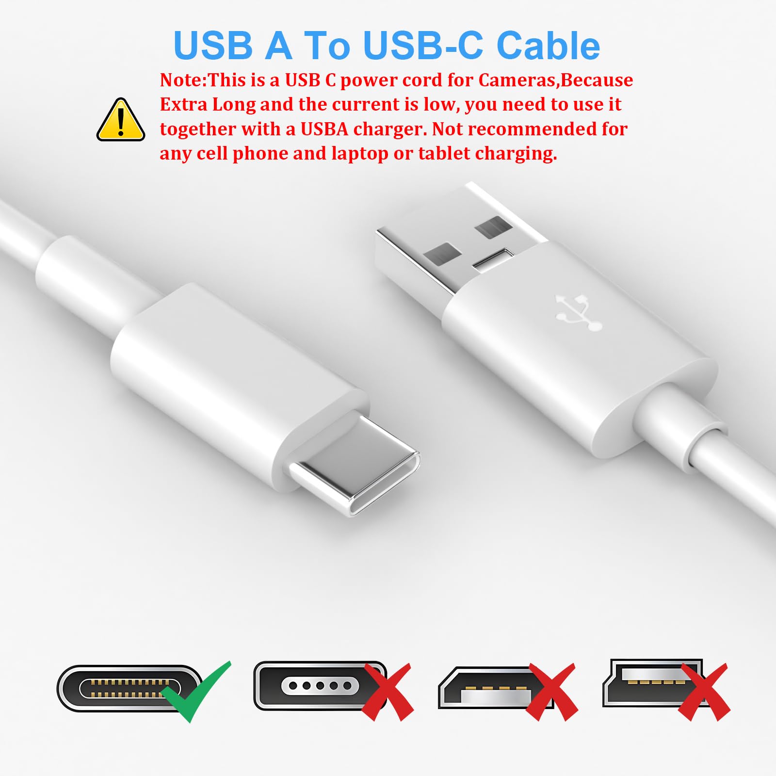 Amazon.co.jp: 10m/33フィート USB Cケーブル ロング電源延長コード