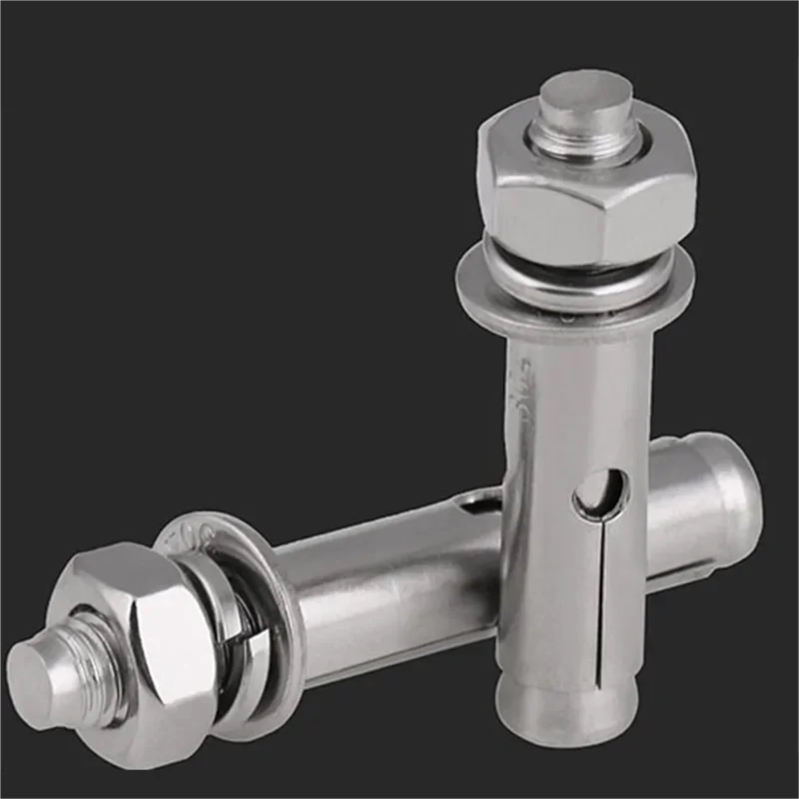 Tacos de expansión Tornillos y pernos de anclaje hormigón con cabeza hexagonal acero inoxidable M10 316(M10X70mm-10pcs)