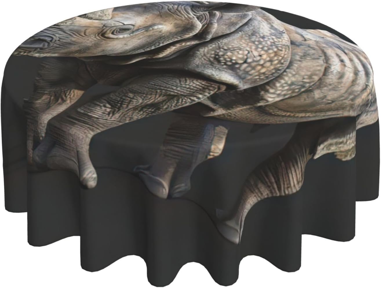 Animal Rhino Print Wrinkle Free Dining Table Cover for Birthday Party Farmhouse Tablecloths Up to 60 x 60 Inches