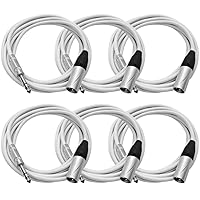 Vista 12 de Seismic Audio SATRXL-M2Purple6 Cables de conexión XLR macho de 2 pies a TRS de 1/4 de pulgada - Púrpura