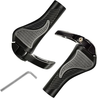 2 PCS Bike Handlebar Grips, Anti-slip Extended Handle Bar Grips, Shock Absorbing Rubber Handlebar Griffes, Universal Auto Modified Accessories for Most Mountain Bicycles (Black)