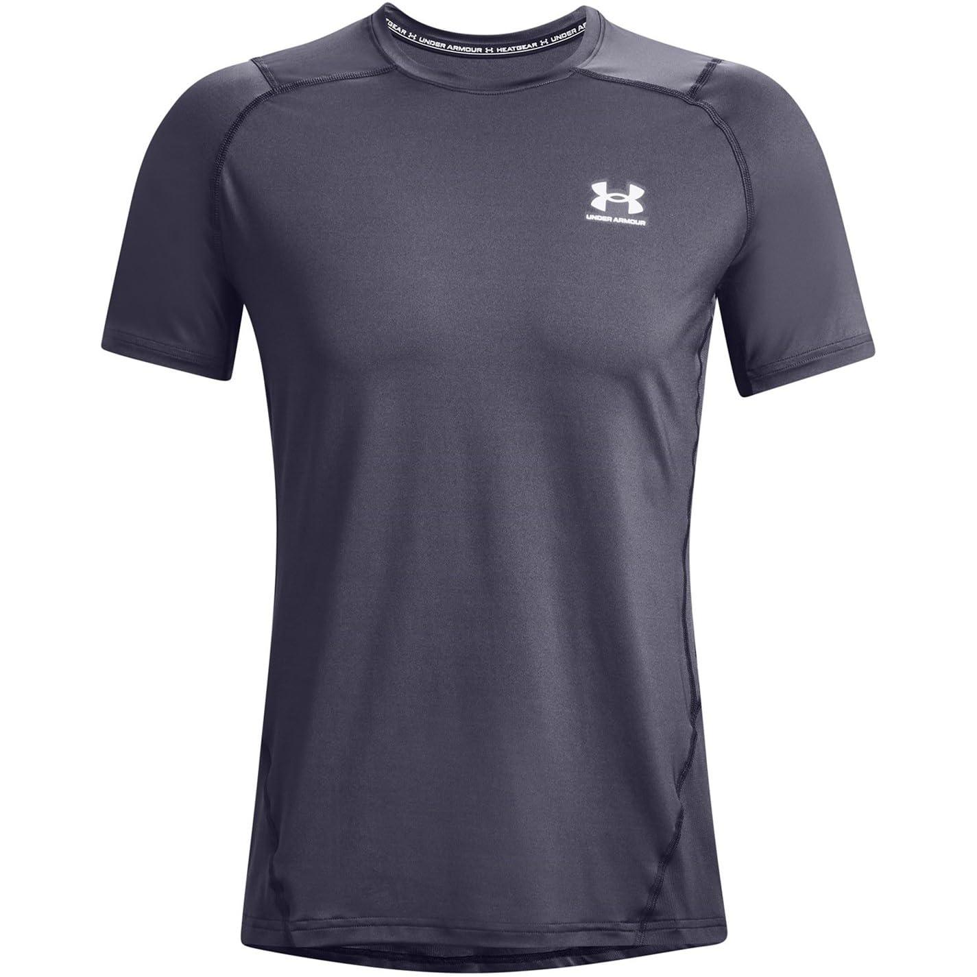 Under Armour Mens Short-Sleeves Men's HeatGear® Armour Fitted Short Sleeve, Tempered Steel, 1361683-558, XXL