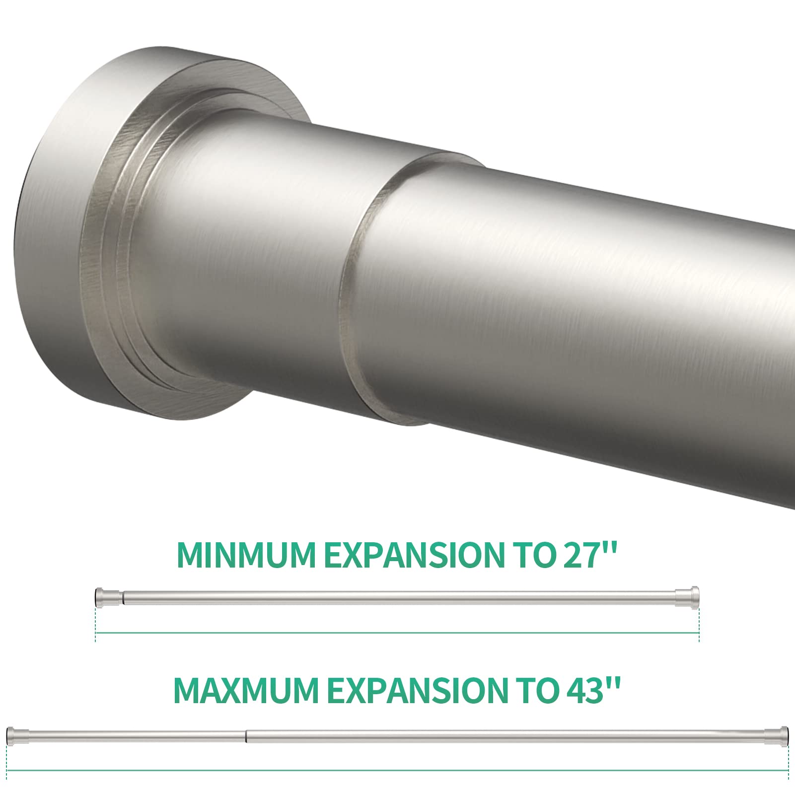 round shower rod 43-72 nickel