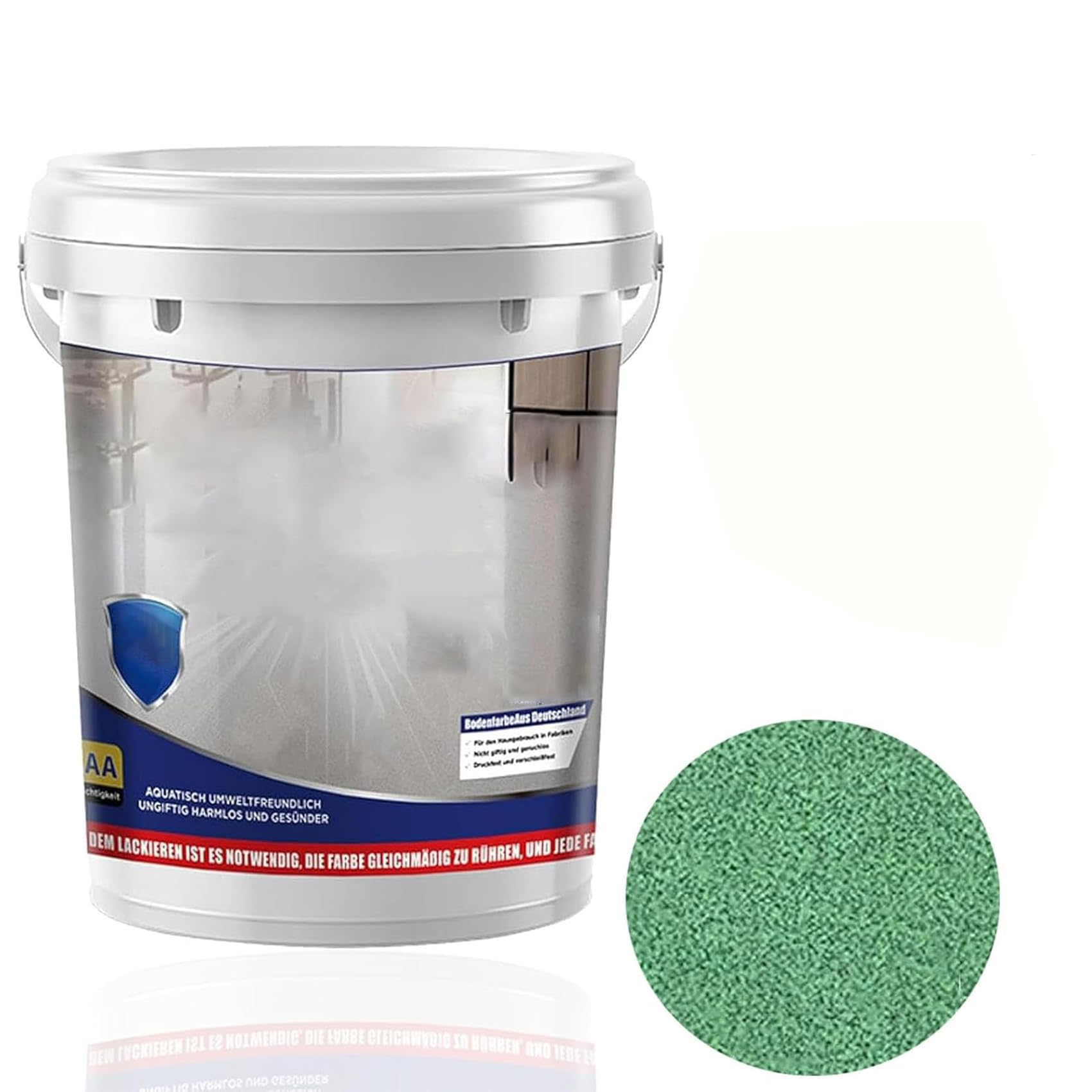 Gooti Epoxy Floor Paint, Gooti Self Leveling Epoxy Colored Sand Floor Paint, Epoxy Sand FloorPaint for Concrete, Resistant And Non-Slip, for High Gloss Marble Effect Garage Coating (Bright Green)
