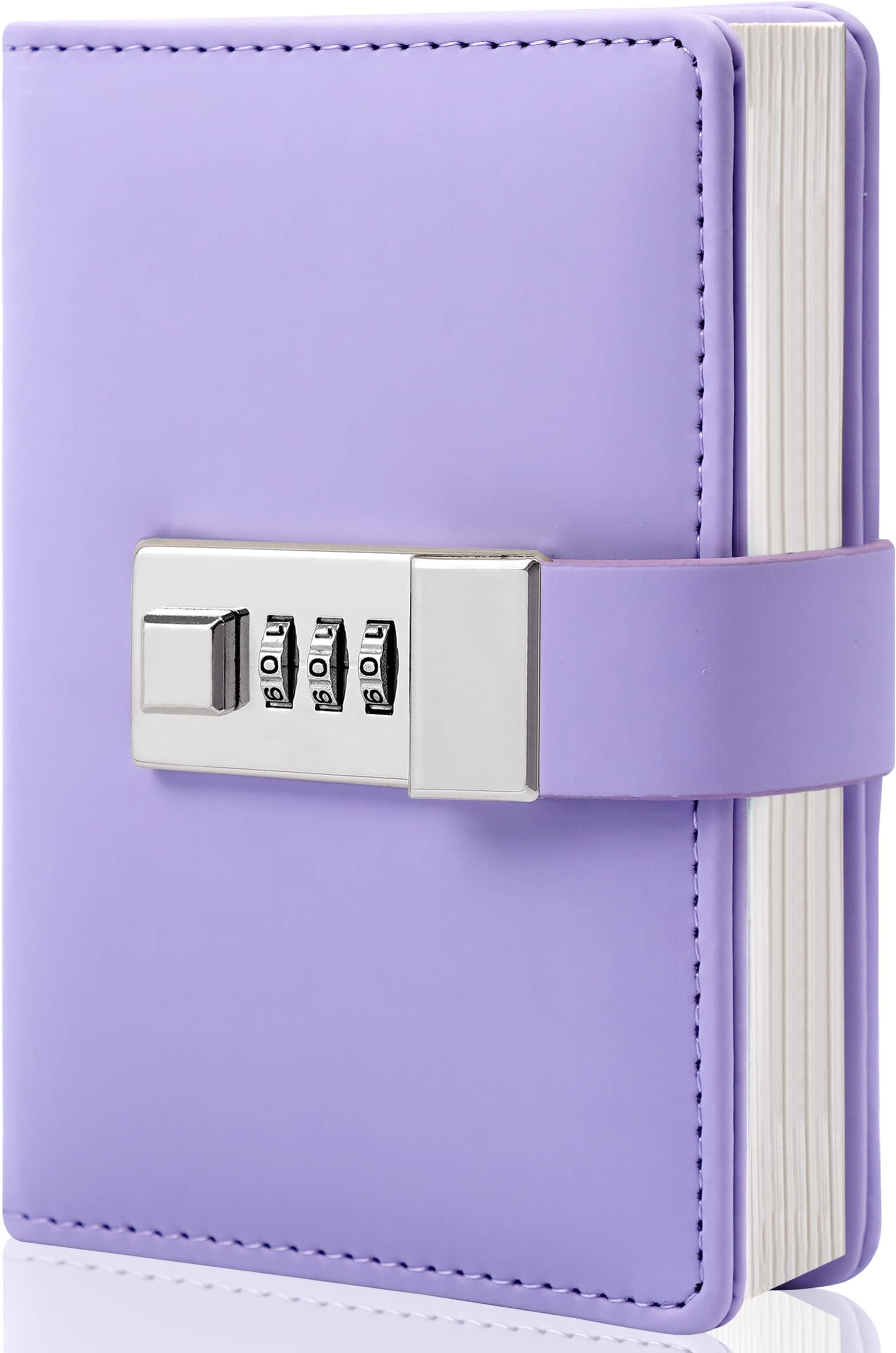 CAGIE Journal with Lock Personal Secret Diary Mini Locking Diary for Girls Adults Women Lock journal Combination Locked Writing Travel Notebook Macaron Purple
