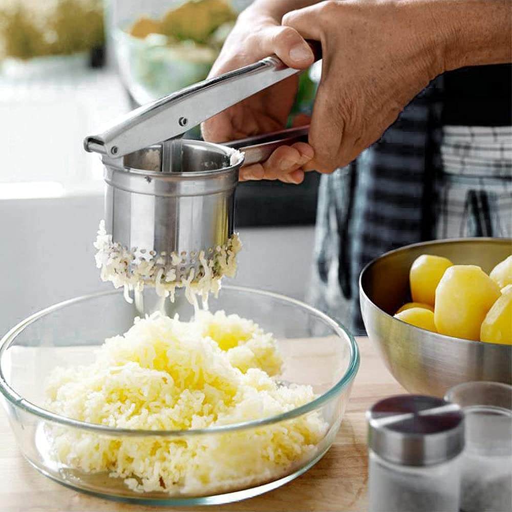 Lot De 3 Presse-purée Inox - Multifonction Pour Pommes De Terre, Haricots, Fruits, œufs - Tailles Différentes, Facile à Nettoyer