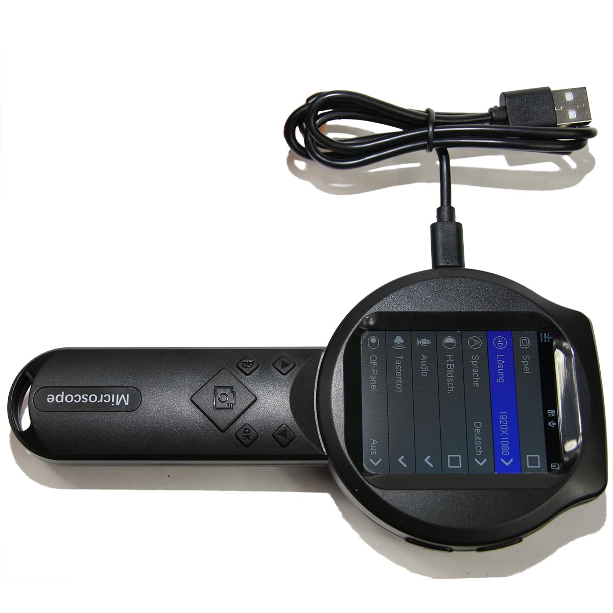 EasY Magnifier Digital Mikroskop Lupe mit USB, Aufladbares Handmicroskop mit 2,8 Zoll IPS Display & 15 LED Licht, Reale 500fache Vergrößerung für Schmuck, Münzen