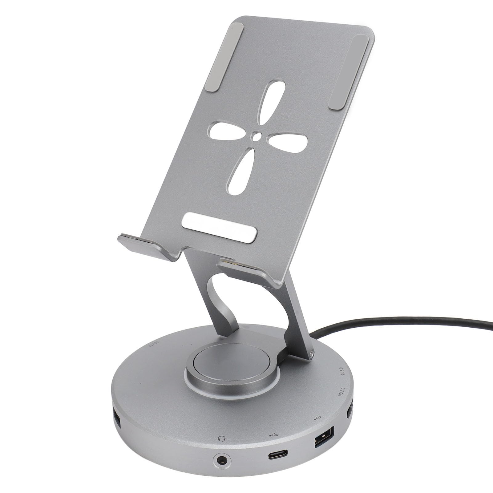 10-calowy Stojak USB C HUB Obrotowy Stojak na Tablet Typu C z Interfejsem Multimedialnym 4K HD USB A 2.0 3.0 100 W PD Ładowanie Telefonu 15