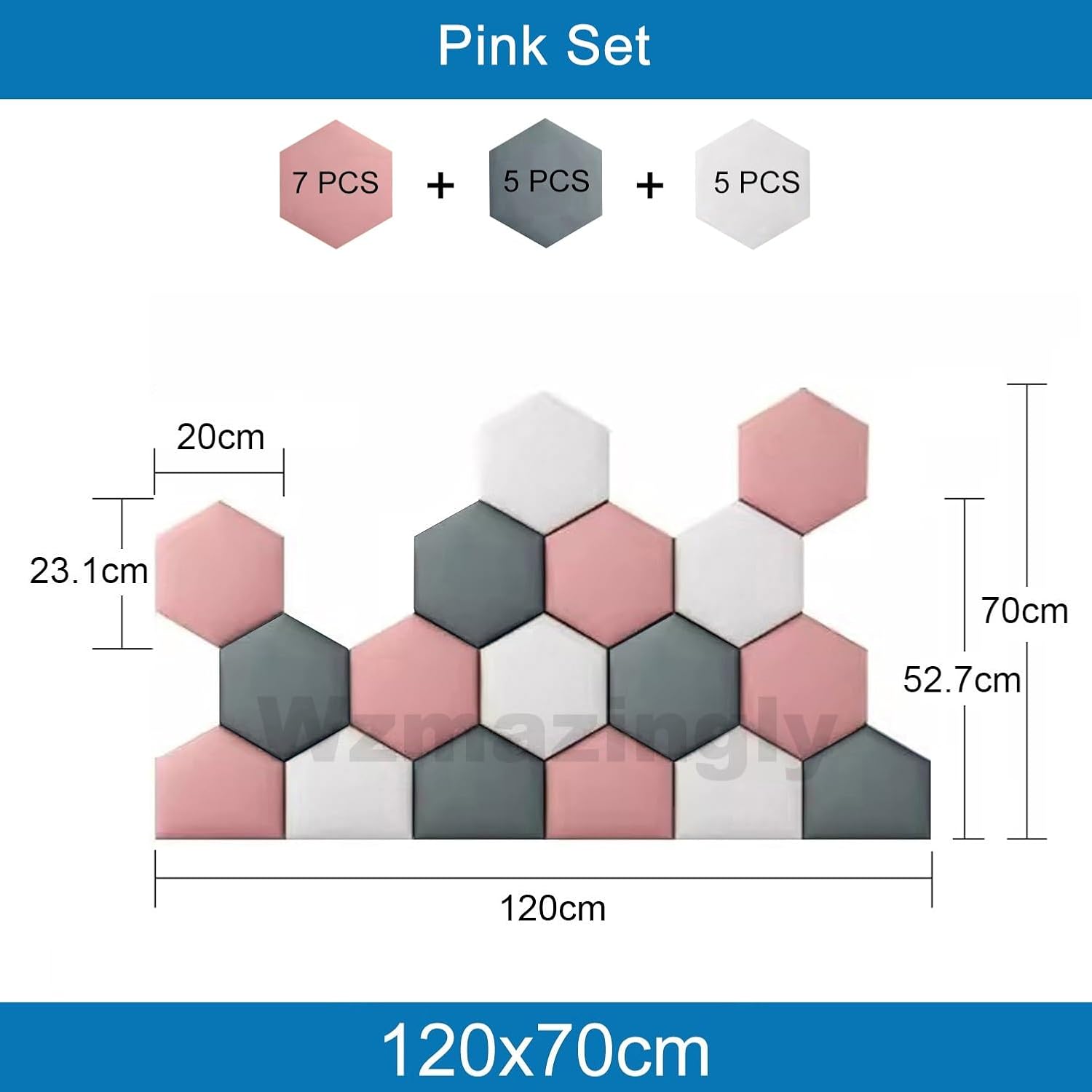 3D Upholstered Wall Panels - Anti-Collision Self-Adhesive Headboard Padding for Single & Double Beds (Pink, 120x70cm) - Stylish Bedroom Decor & Protection