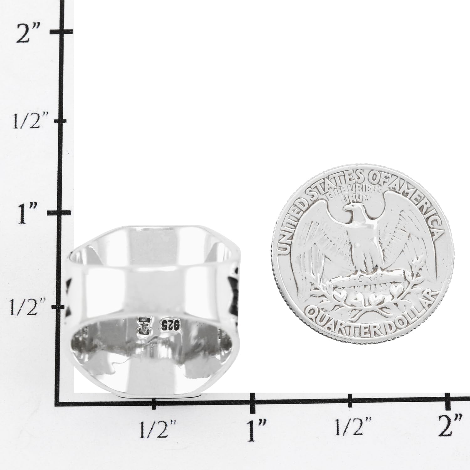 Turquoise Ring Sterling Silver 925 Genuine Gemstones Size 6 to 13 - Image 6