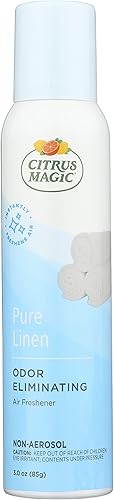 Citrus Magic Spray ambientador que elimina olores, lino puro, 3.0 onzas