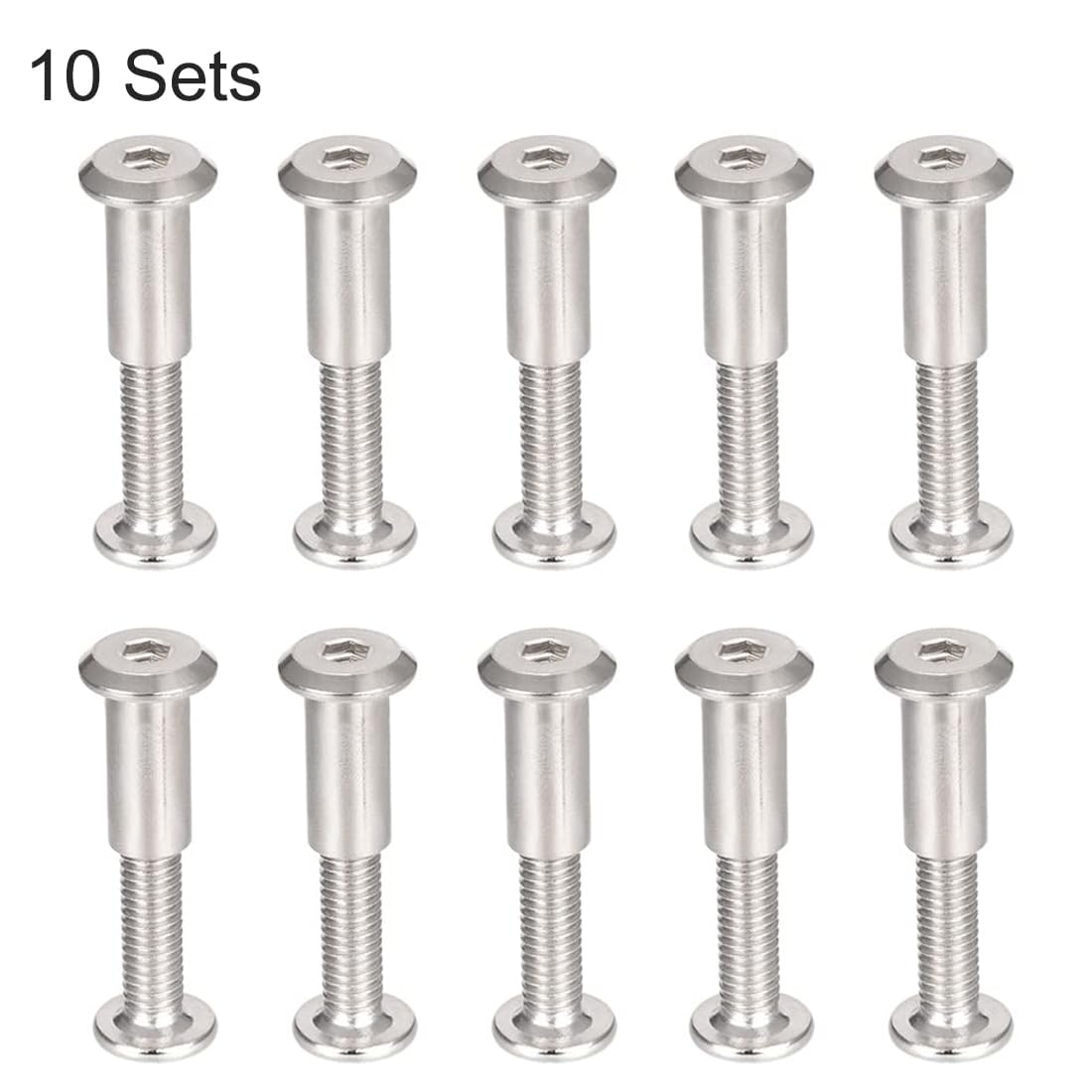 TA-VIGOR 10 Sets Furniture Connecting Screws Bolts, M6 x 20mm Binding Screws Posts Belt Buckle Binding Bolts - Image 4