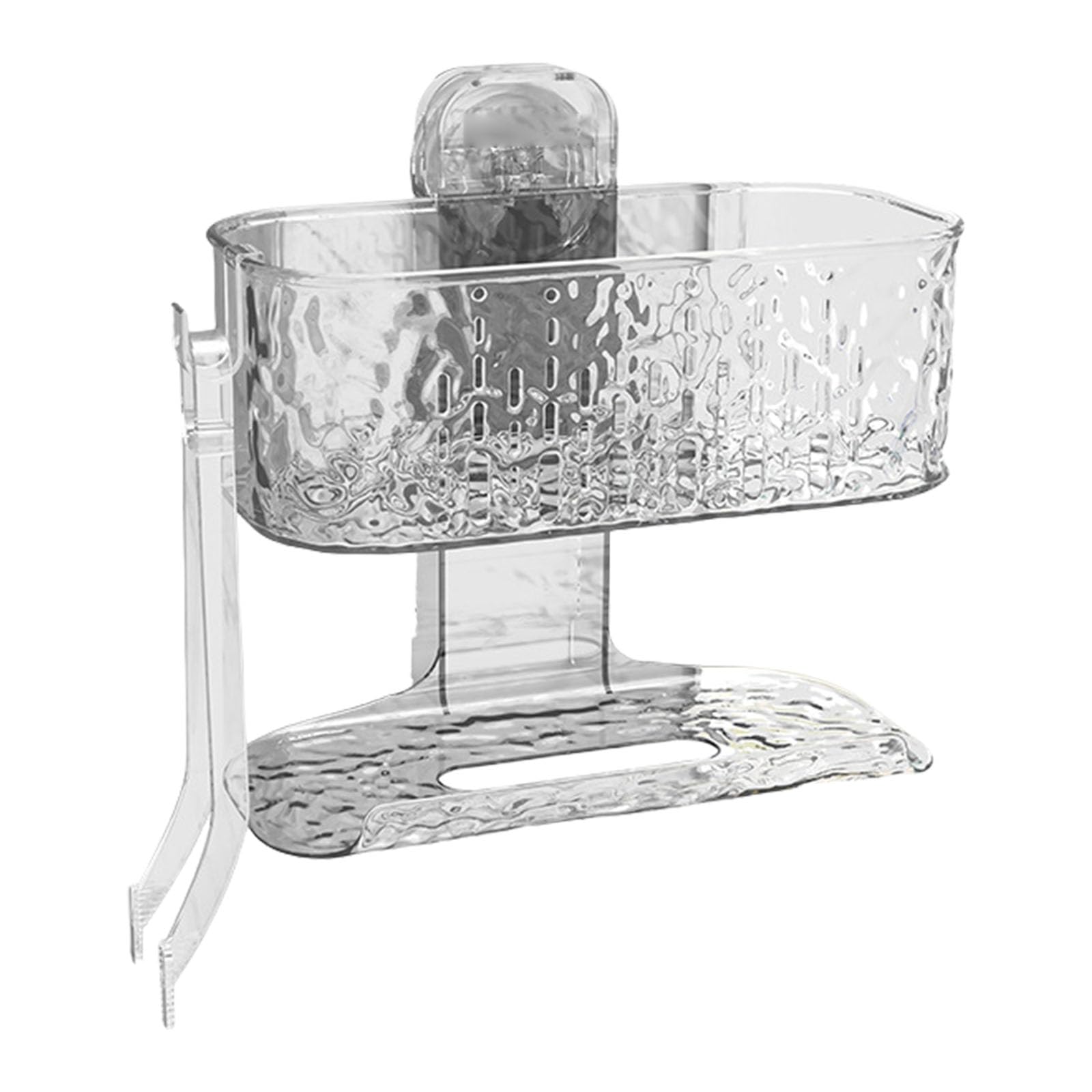 Tsophreniq Layer Suction Wall Shelf Shower Rack for Bathroom Storage with Ventilated Design and Without Drilling Required Suction Wall Shelf