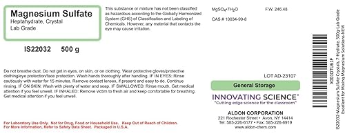 Miniatura 2 de ALDON Innovating Science Cristales de sulfato de magnesio, 7-hidrato, 17.64 oz, grado de laboratorio, excelente para mezclar soluciones de magnesio,
