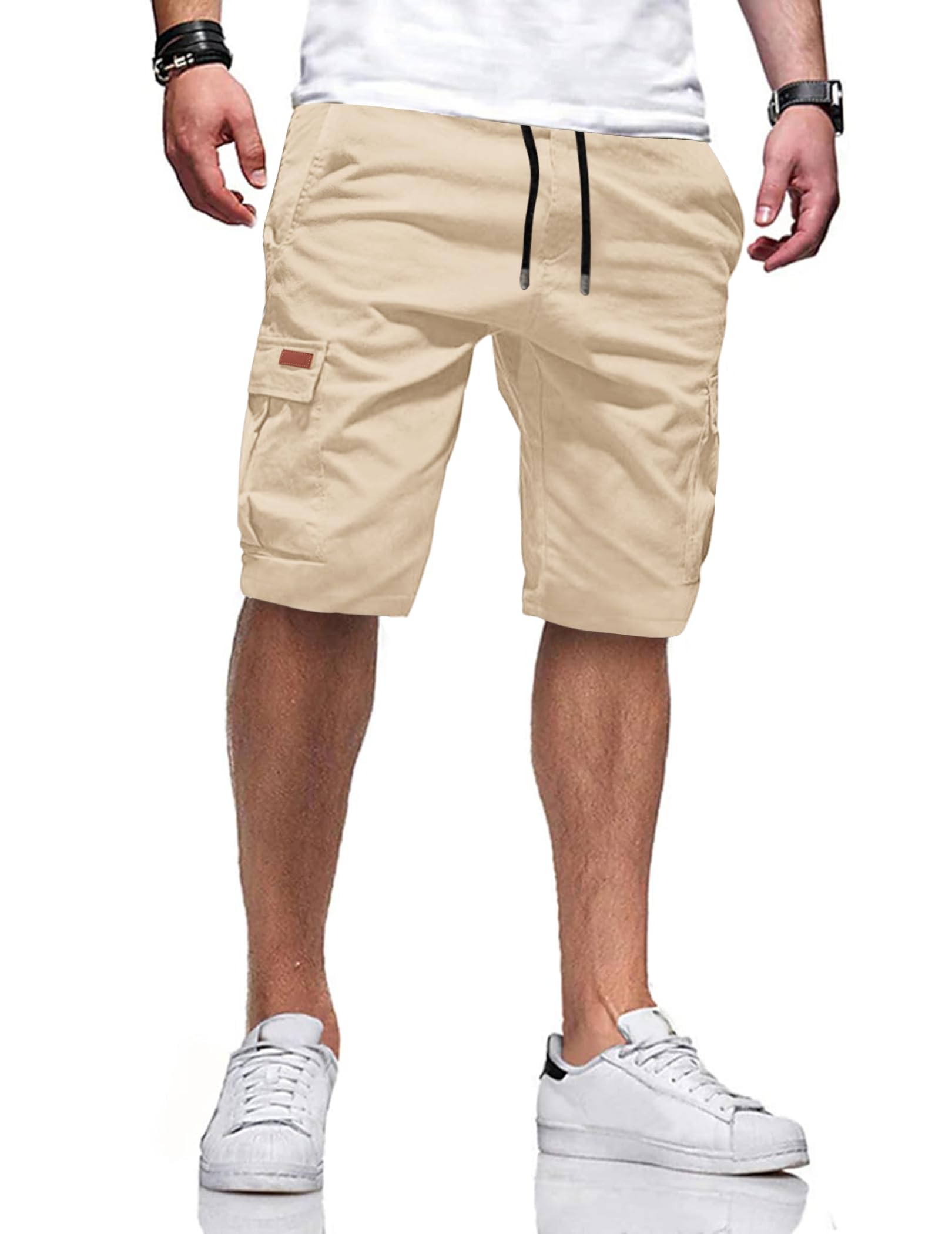 TARAINYA Pantaloncini Uomo Cargo Corti con 6 Tasche Coulisse Estivi Cotone Shorts