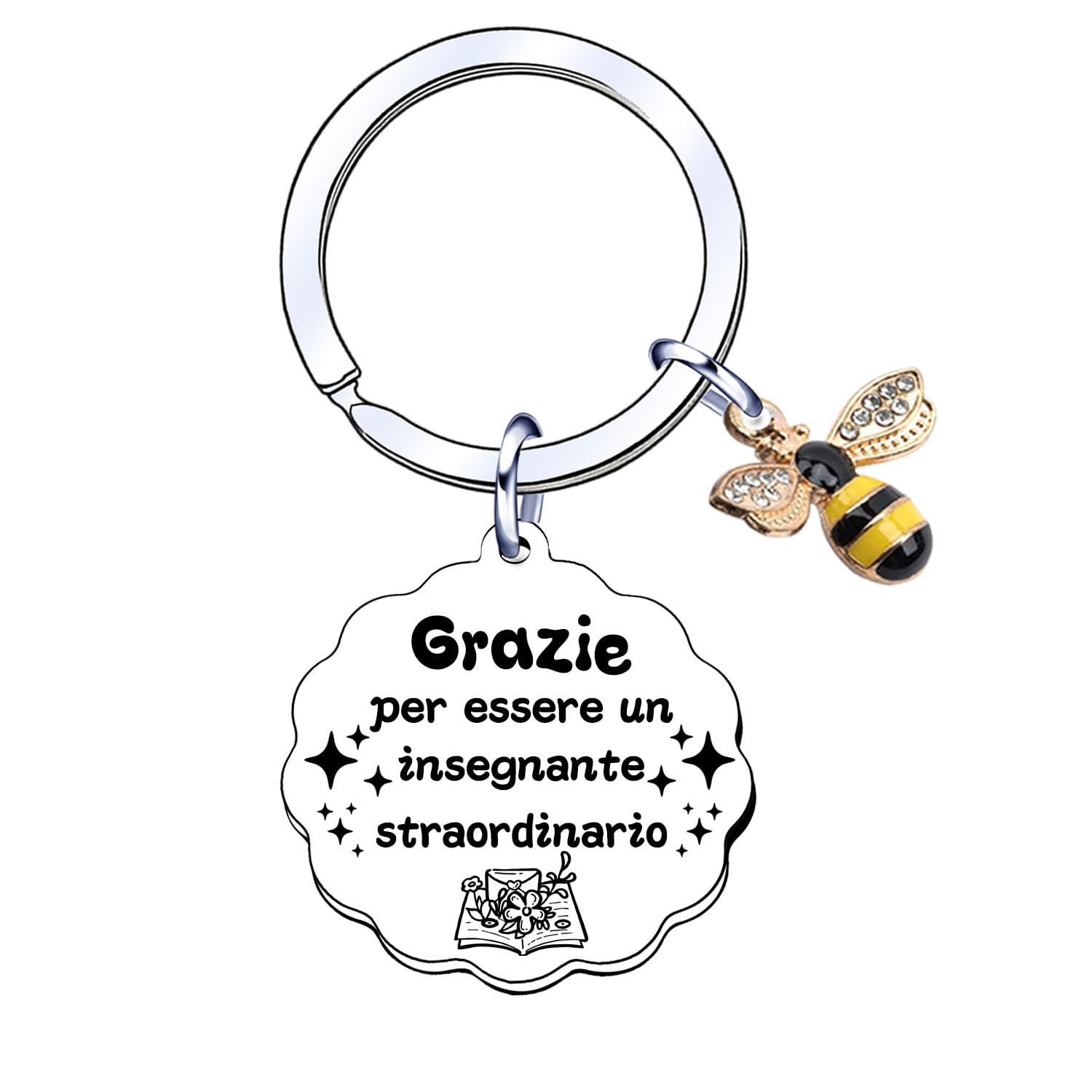 AIMINI Portachiavi Regalo Maestra fine Anno Regalo Maestra Portachiave Maestre idee Regalo per insegnante Professoressa Porta chiavi insegnanti originale Regalo maestra asilo Elementare Medie