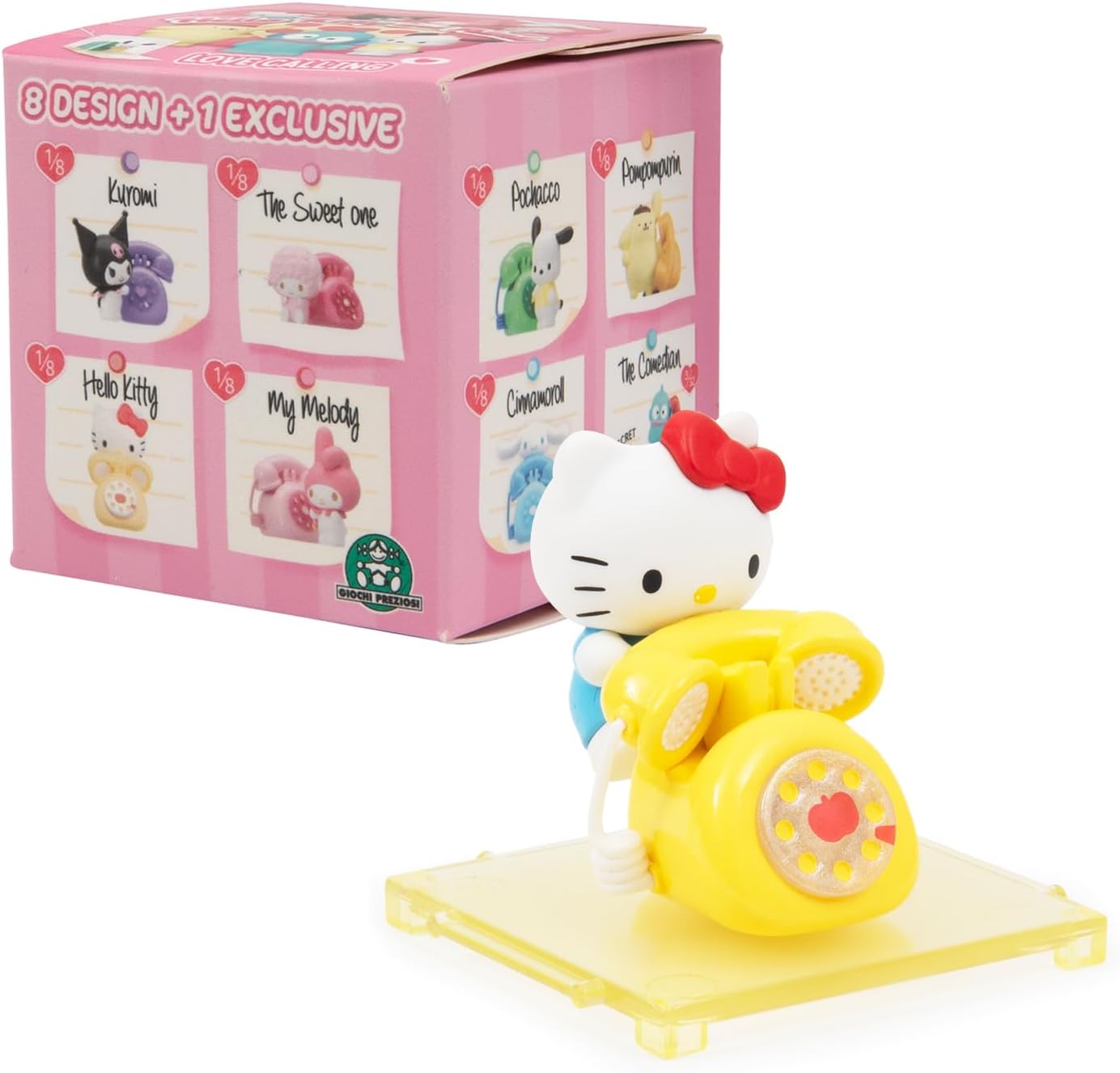 Hello Kitty, 1 x 4.5 cm Figurine and Accessories in Transparent Box, Love Calling Series, Random Model, for Children from 3 Years, HKT28