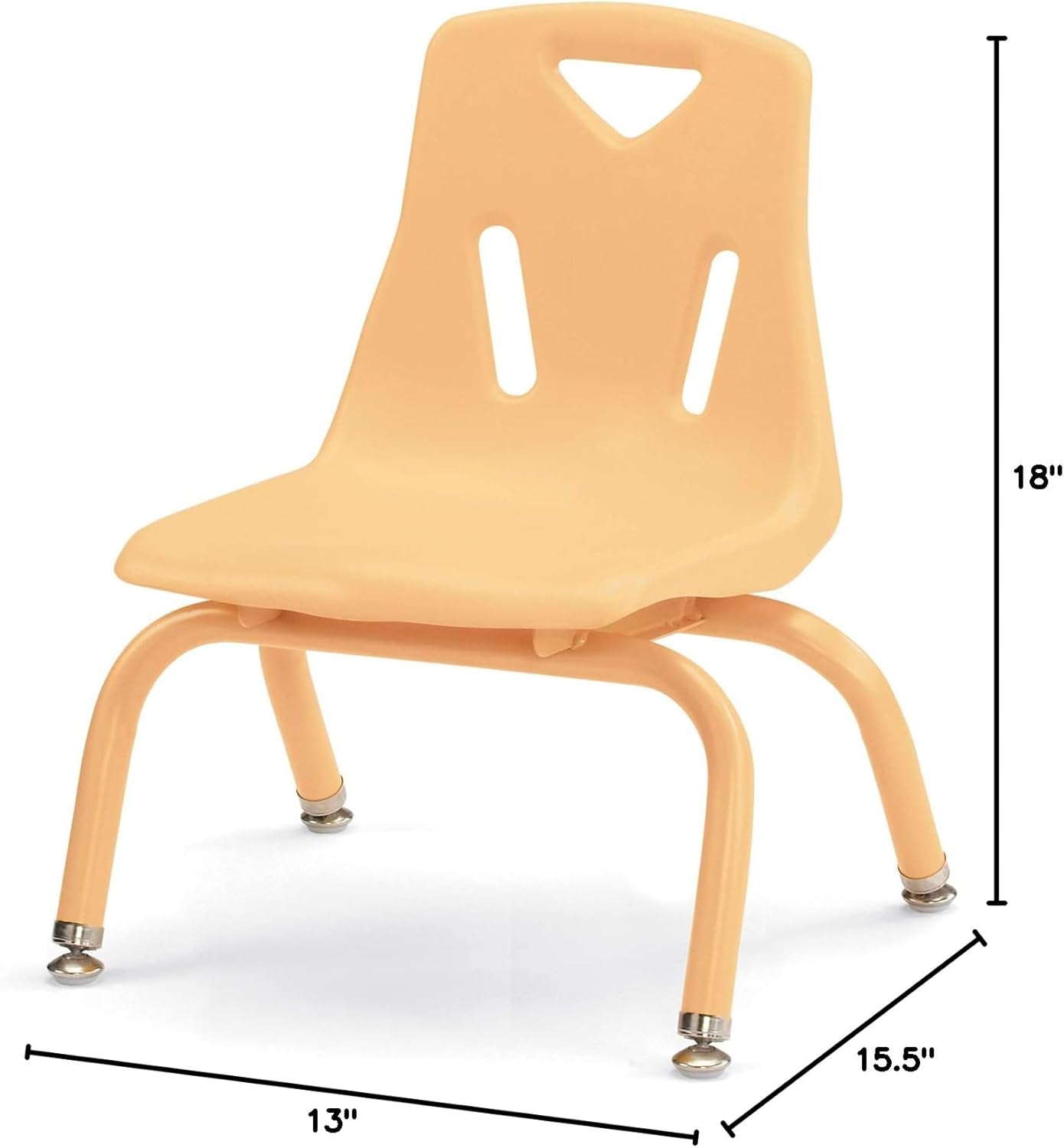 Jonti-Craft Berries 8118JC1251 Stacking Chair with Powder-Coated Legs, 8" Height, Camel
