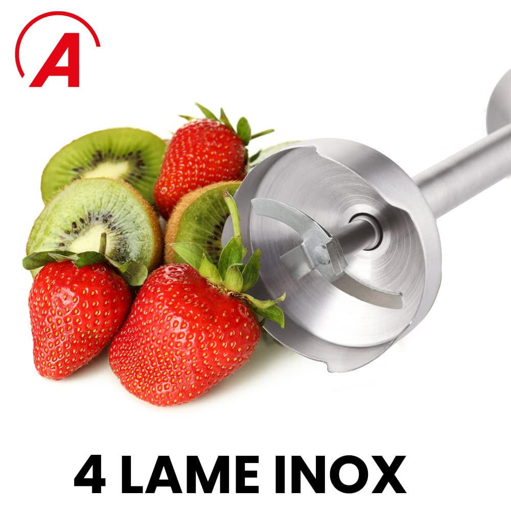ARDES - ARMIX02 Mixeur plongeant professionnel NEO - Mixeur 4 lames et tige en acier inoxydable - Mixeur 17400 tr/min 2 vitesses