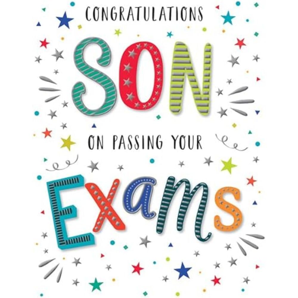 Congratulations Son on Passing Your Exams - 8 x 6 inches - Regal Publishing