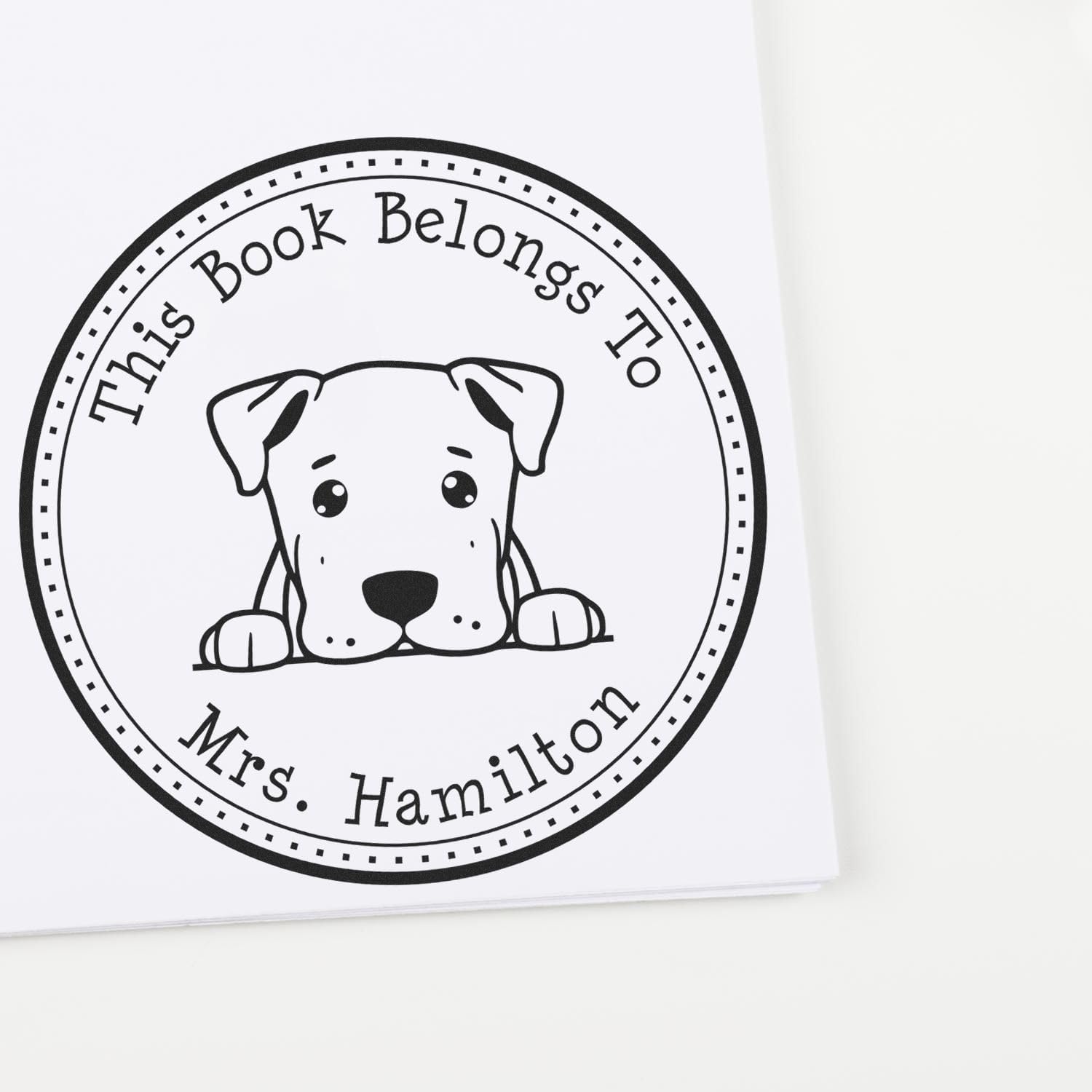 Handcrafted Dogo Argentino Dog Stamp, 1-5/8 in Diameter, Ideal for Book Decoration, Wood Handle, Use with Ink Pad - Unique Dogo Argentino Design, for Dog Lovers and Stamp Collectors