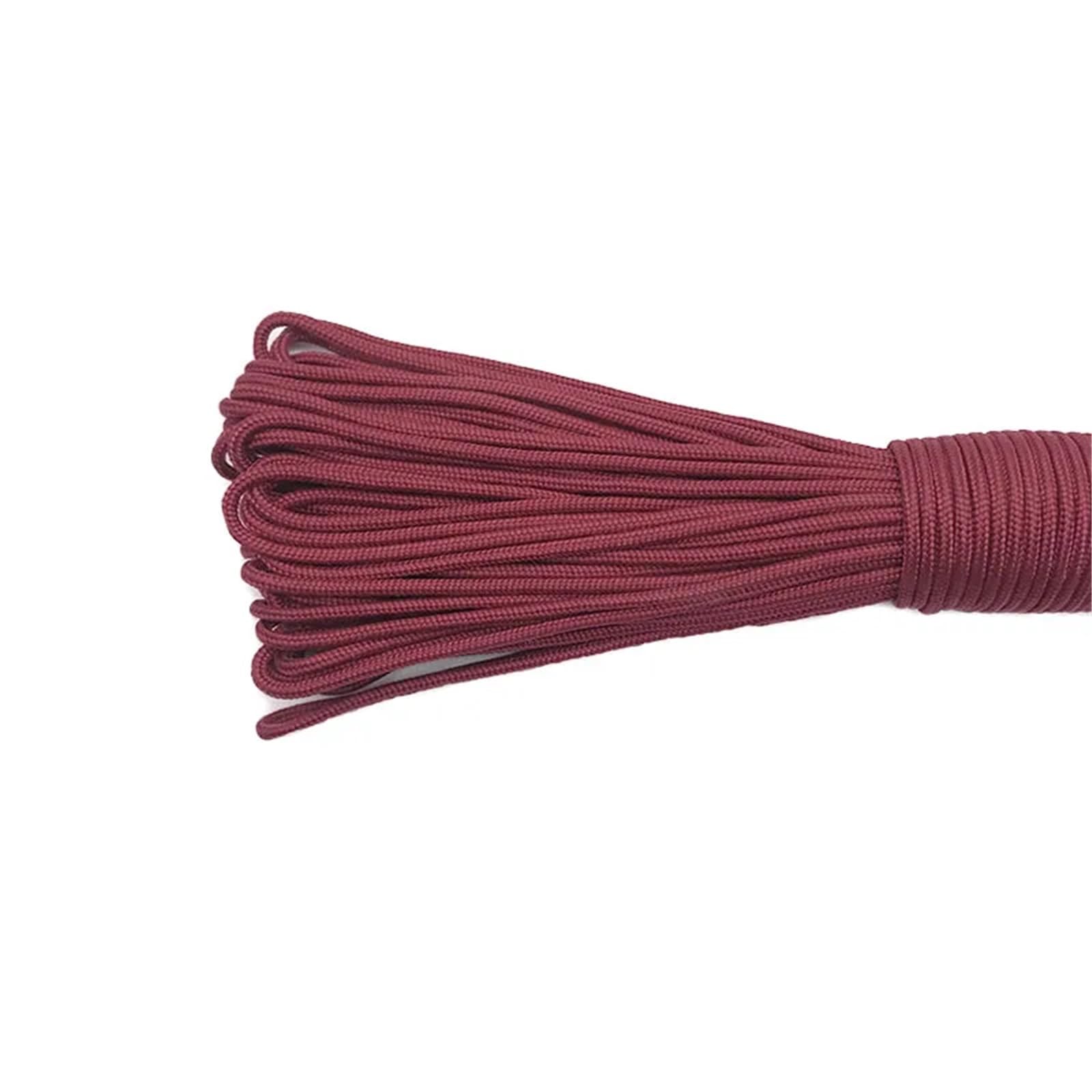 Paracord, 100M średnica 2mm rdzenie z jednym stojakiem do przetrwania lina spadochronowa smycz Camping wspinaczkowa piesze wycieczki tworzenie biżuterii (czerwony, 100FT)