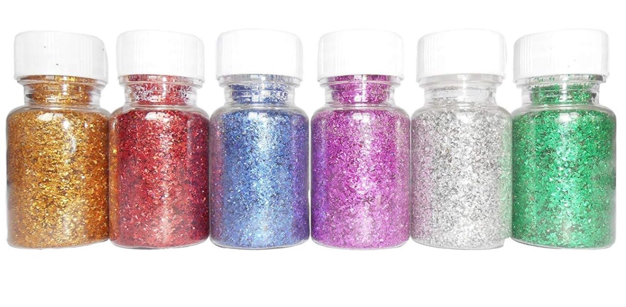 Premium Dry Glitter Powder for Craft Work Set of 6PCS Glitter Dust for Art and Craft Multicolored Glitter Set for Girls Stylish Sparkle Dry Glitter (6pc_Glitter_Set)-image-25