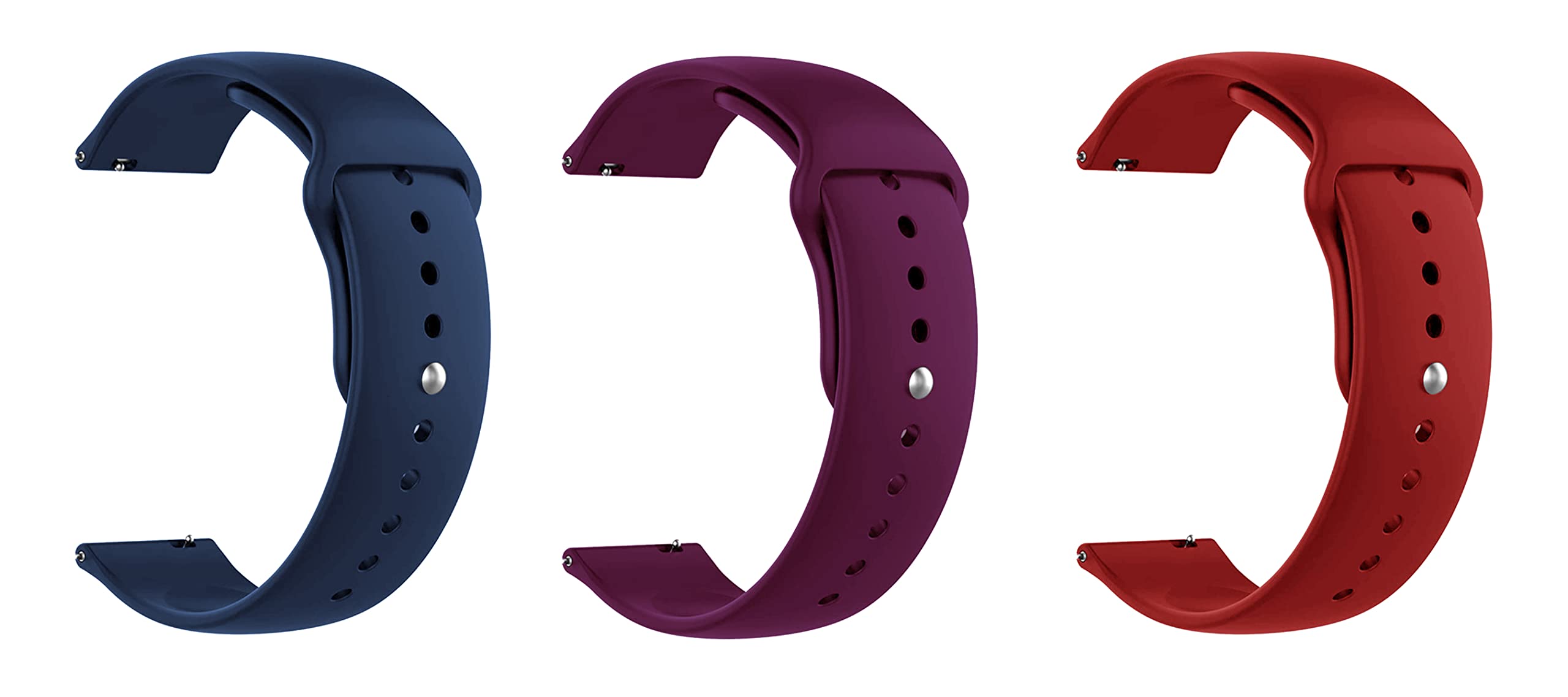 ACM Pack of 3 Watch Strap Silicone Belt Compatible with Mi Revolve Active Smartwatch Sports Band (Dark Blue/Burgundy Purple/Red) (B09ZVHQWFW) Amazon Price History, Amazon Price Tracker