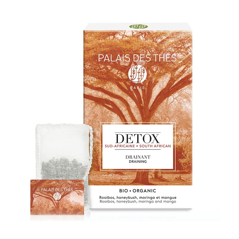 - Palais des Thés Rooibos Tea - Organic South African Wellness Caffeine-Free Herbal Tea with Honeybush, Moringa & African Mango - Premium Tea Bags, Serves 20 Cups