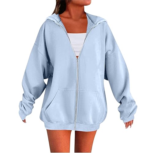 Zip Up Hoodie Women Oversized Sweatshirts 2025 Fall Winter Fashion