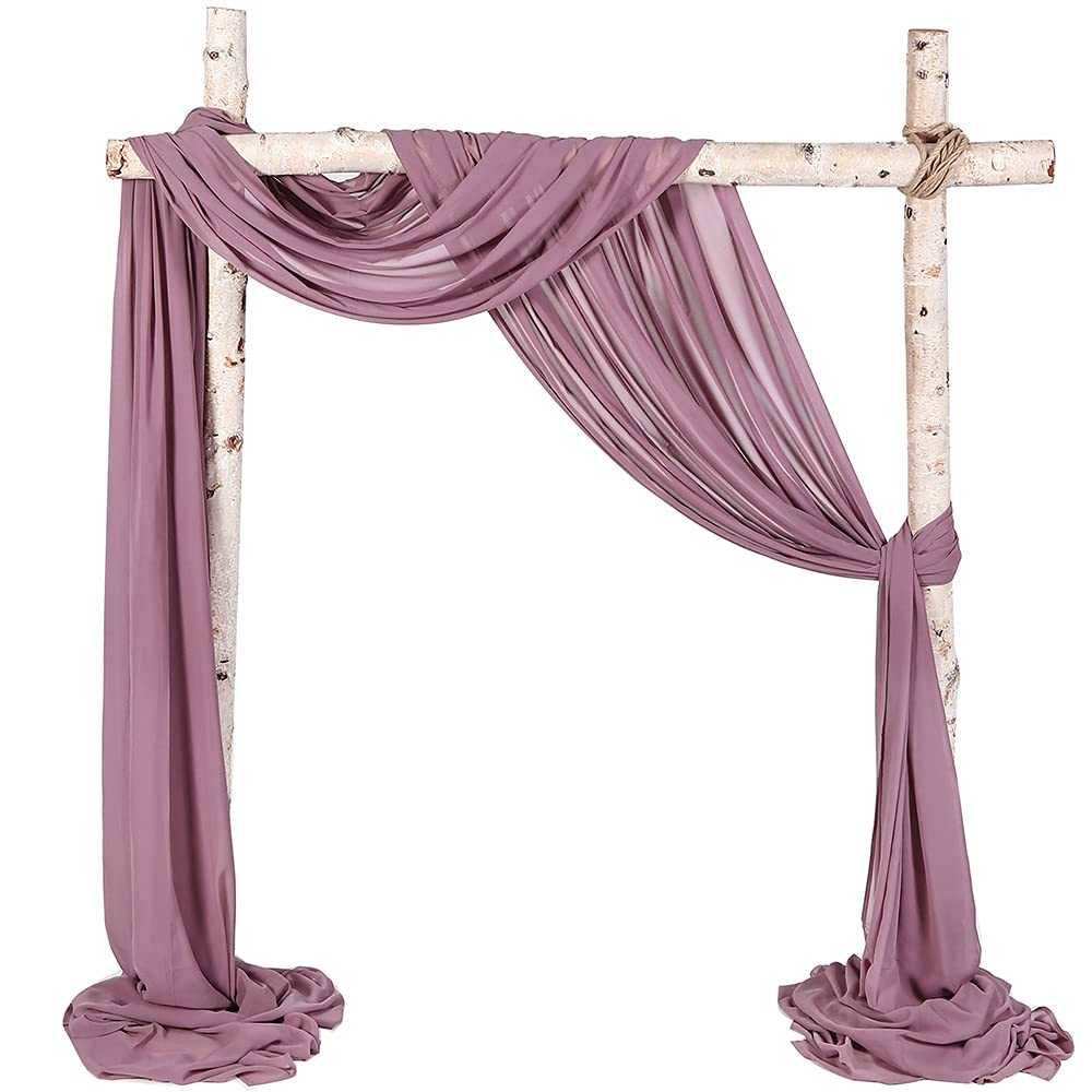 Buy SHERWAY 2 Panels Chiffon Fabric Drapery Wedding Arch Drapes, Party Backdrop Curtain Panels