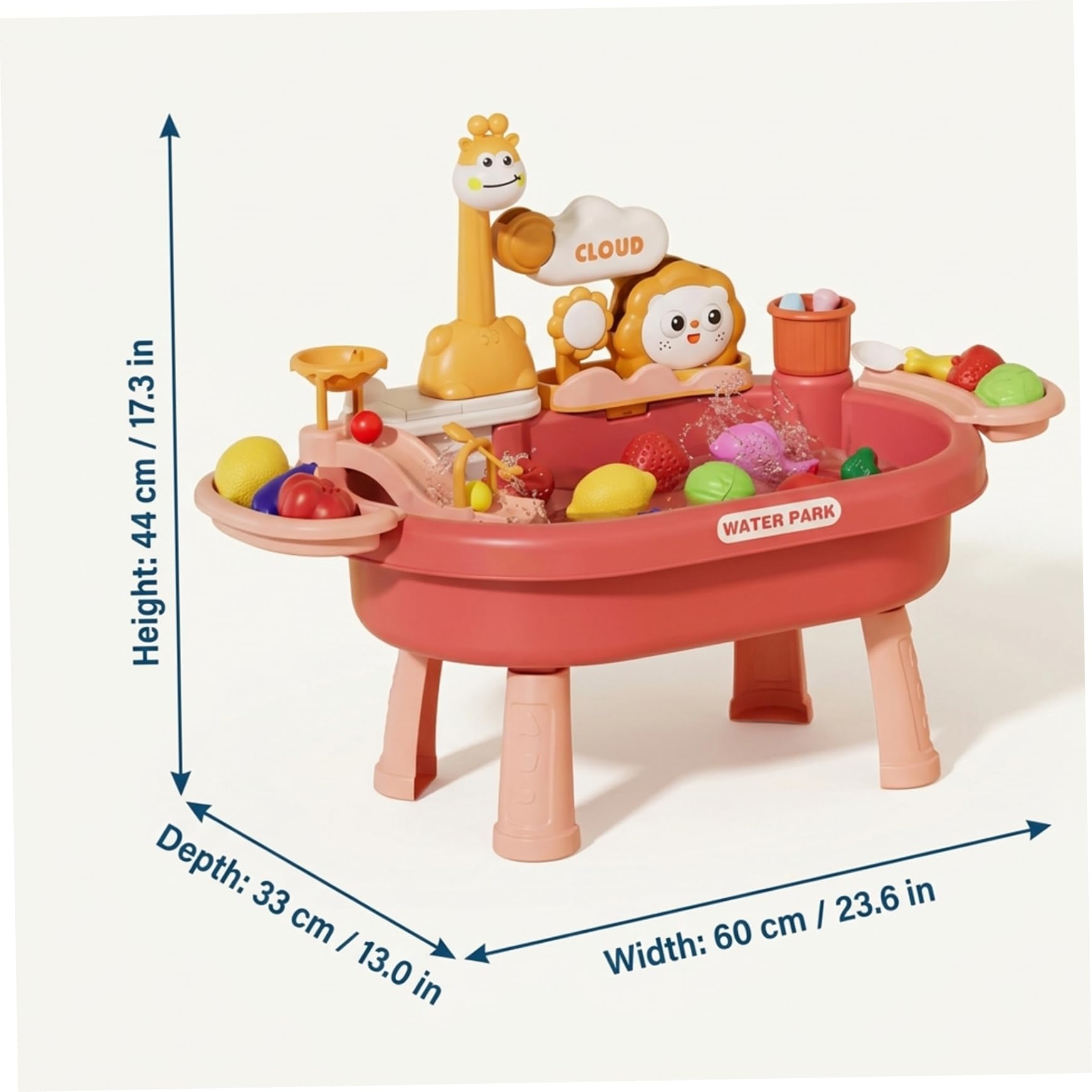 Tables à Eau de Sable, Table à Eau pour Tout-Petits, Table de Jeu pour Enfants avec Pompe électrique et Pieds Amovibles, Jouet d'évier Jeu pour Le Plaisir sensoriel en Plein air, Style 2