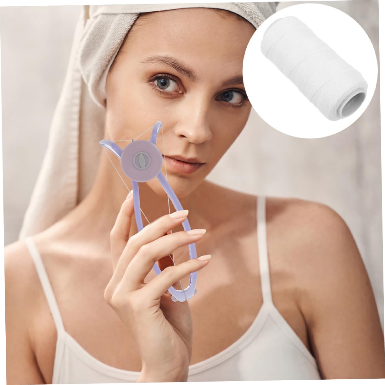 BIUDECO 2sets Threading Machine Thread Hair Threading Tool Cotton Thread for Facial Hair Removal 5rolls*2