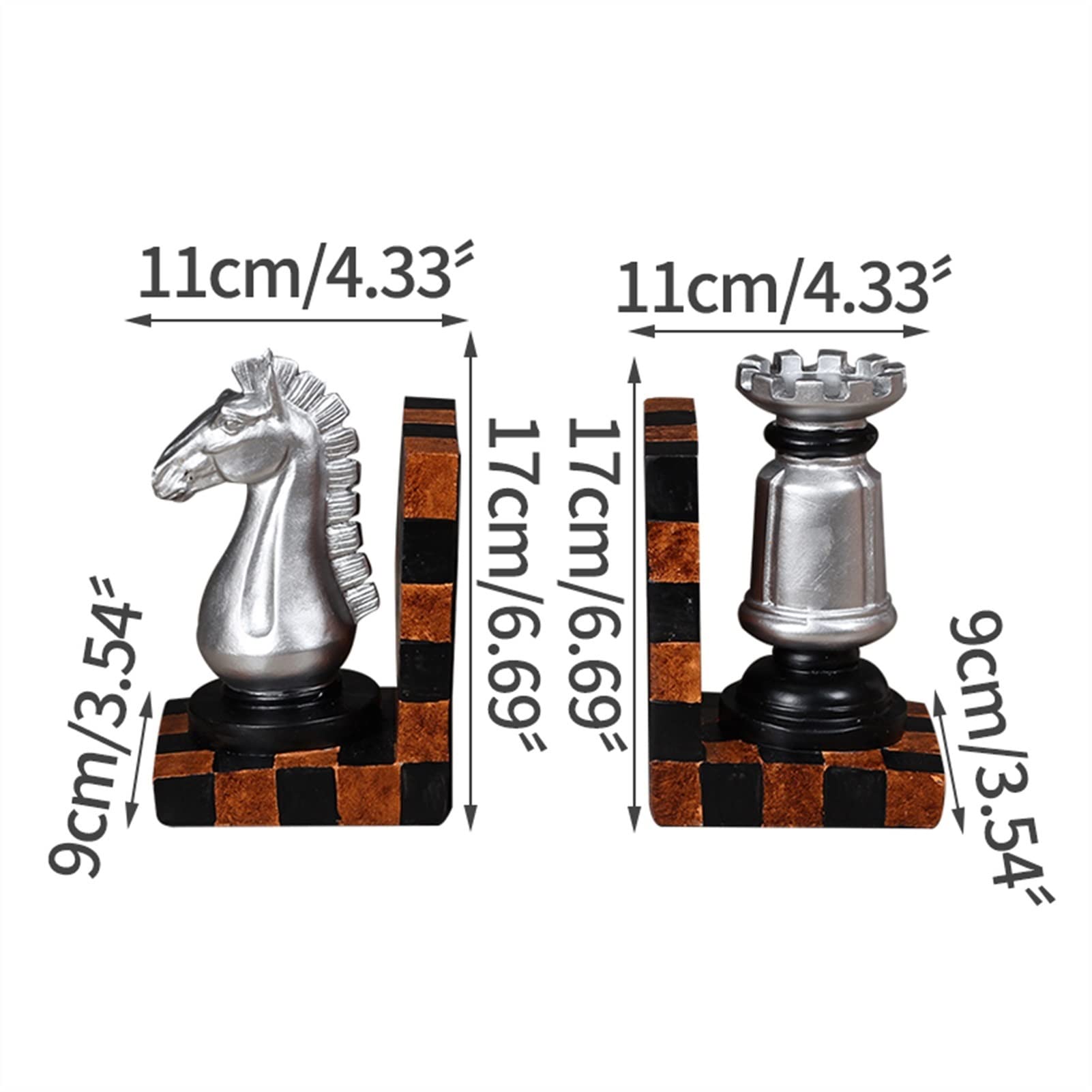 Art Bookend antyczna żywica koń szachy Model stojak na książki ozdoby biuro w domu gabinet dekoracja regału podpórki Vintage rzemiosło kończy się książka