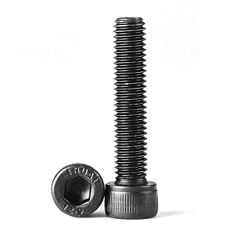 M5-0.8 x 25mm Hex Socket Head Cap Screws Bolts 12.9 Grade Alloy Steel, Black Oxide Finish, Metric Allen Hex Drive, Machine Fully Threaded 50PCS