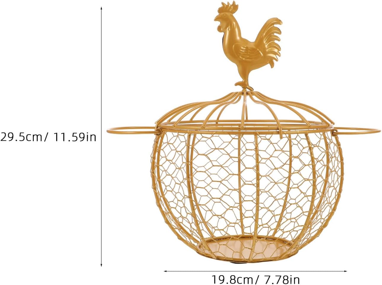 Milisten Wire Egg Basket with Handle Gold Metal Rustic Egg Organizer for Kitchen Countertop Storage Decorative Wire Storage Basket and Snacks